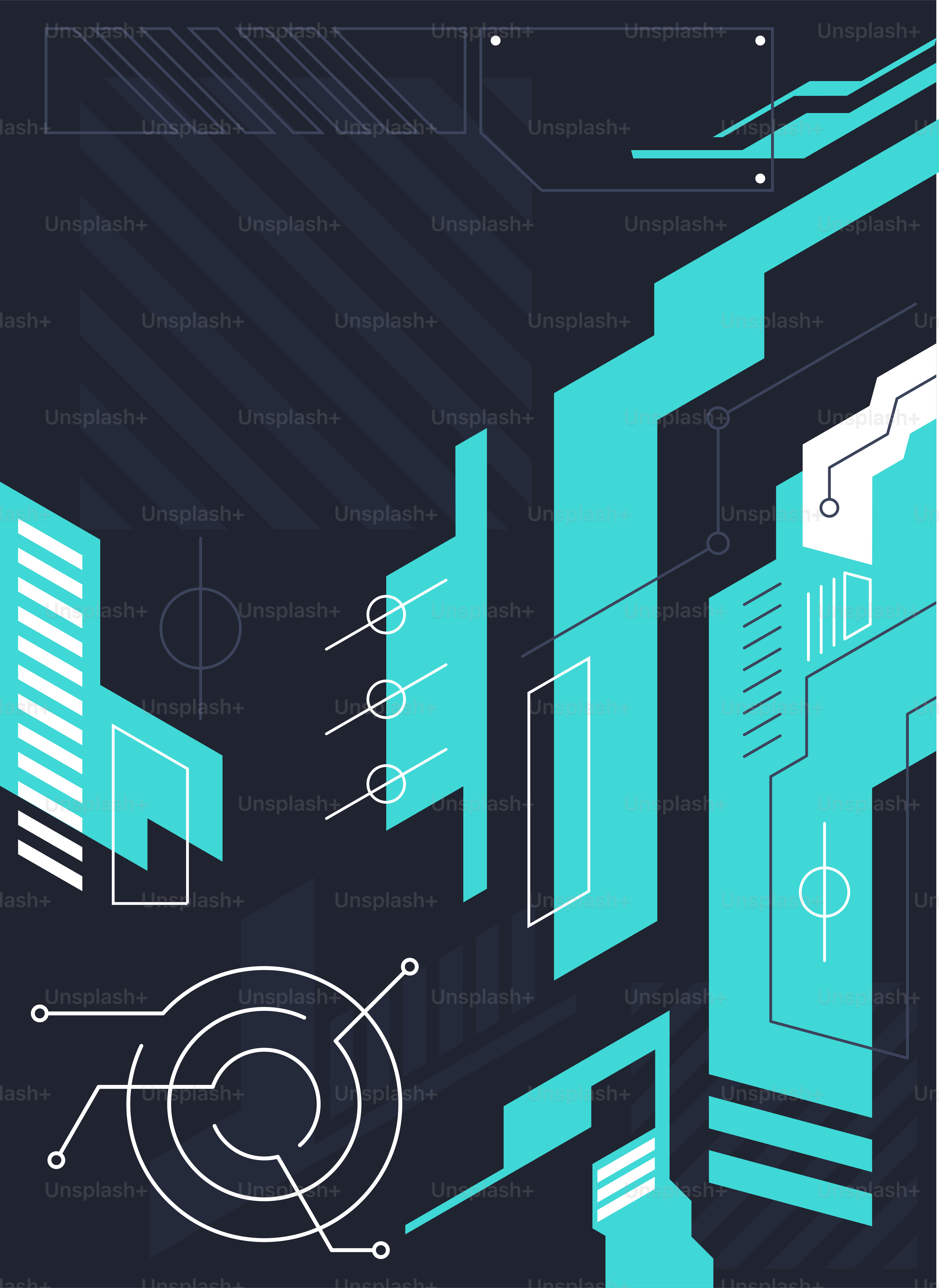 Abstract blue and teal geometric tech background vector – Wallpaper ...