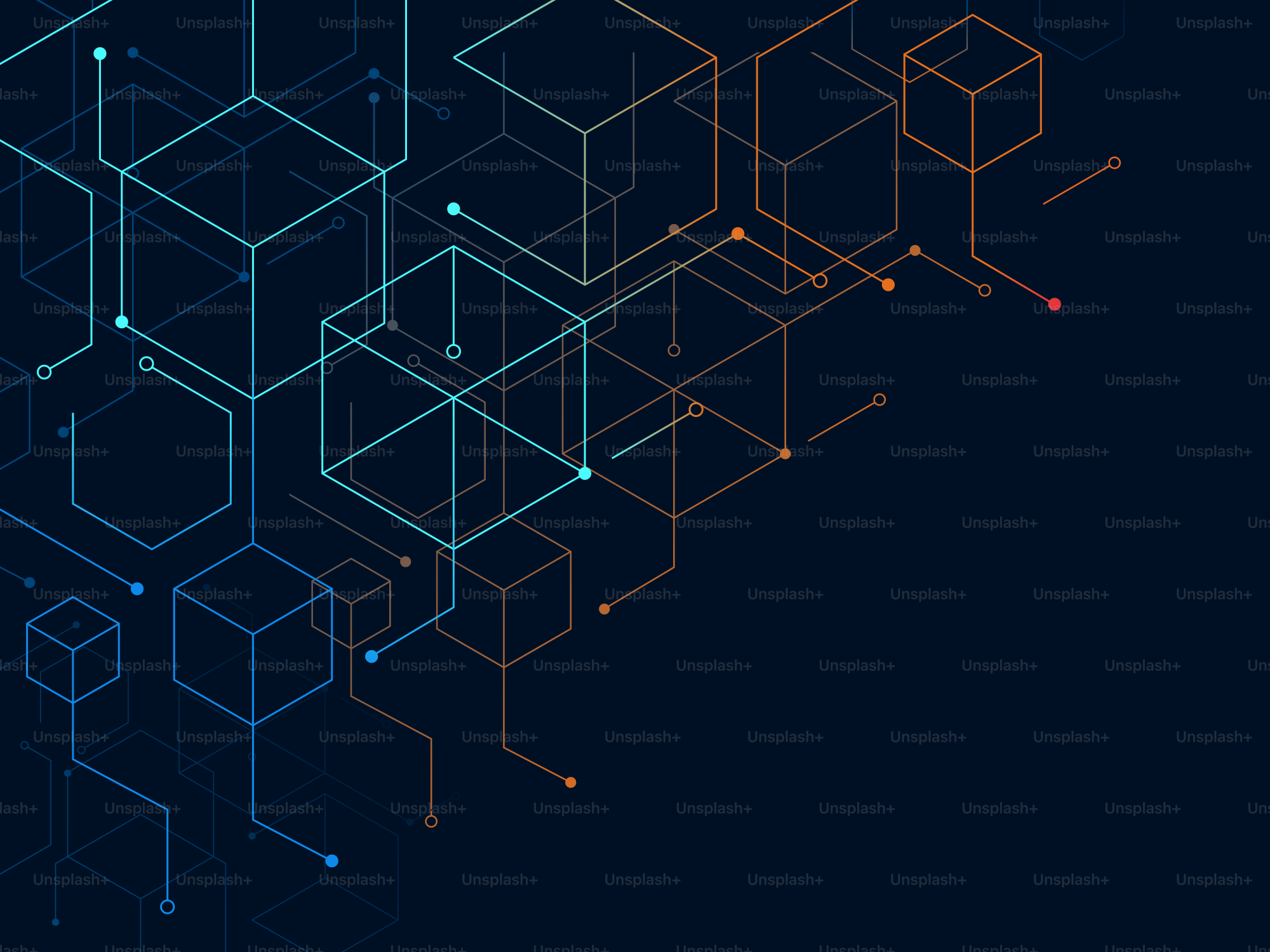 Rede abstrata de cubos e retas conexos