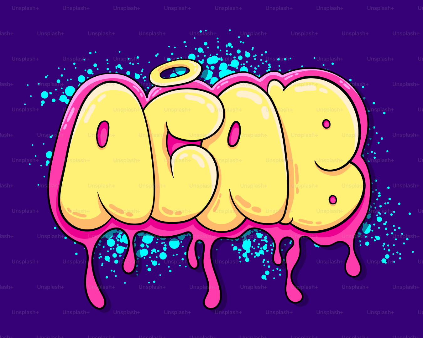 Graffiti art spelling acab con gocce e schizzi