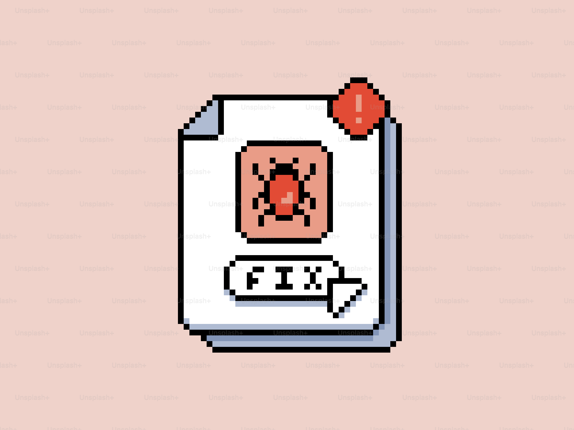 Documento de pixel art con icono de error y botón de arreglo vector –  Imagen de Tecnología en Unsplash, image size:3000x2250