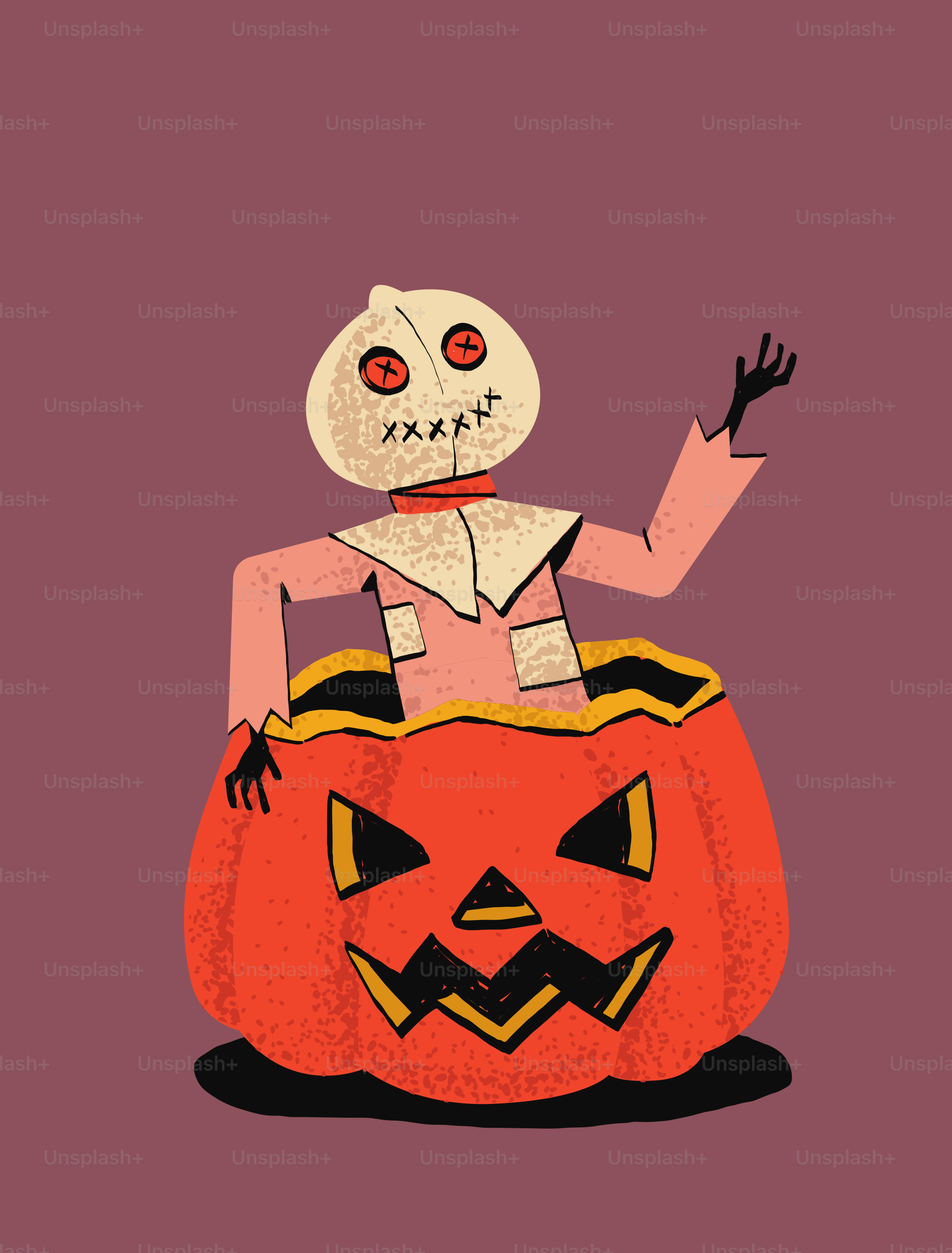 彫刻されたカボチャを持つ手には「気をつけて、怖がれ」と書かれているのベクター – Unsplashの秋の画像, image size:3000x3946