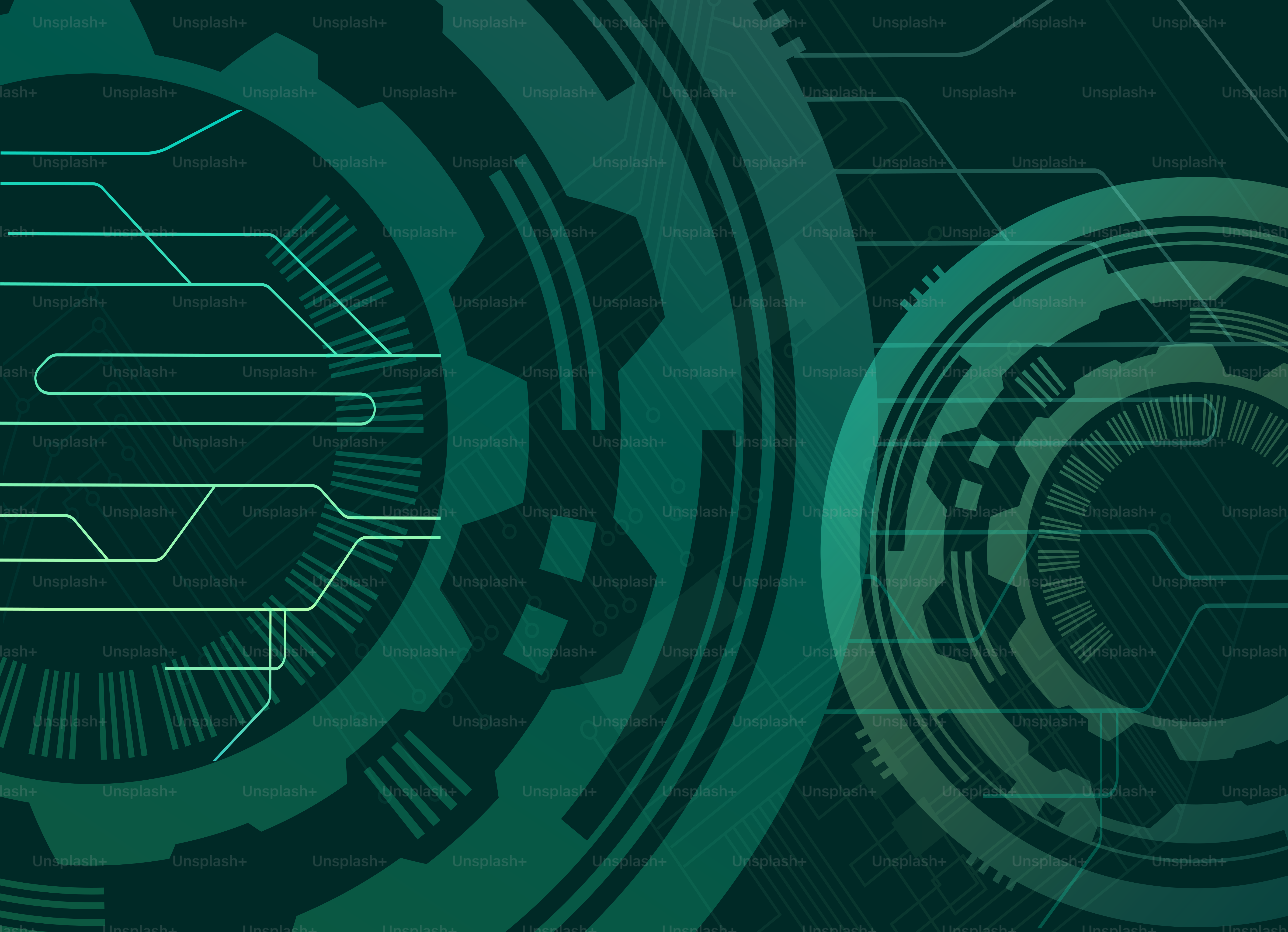 Abstract technological background with gears and circuits