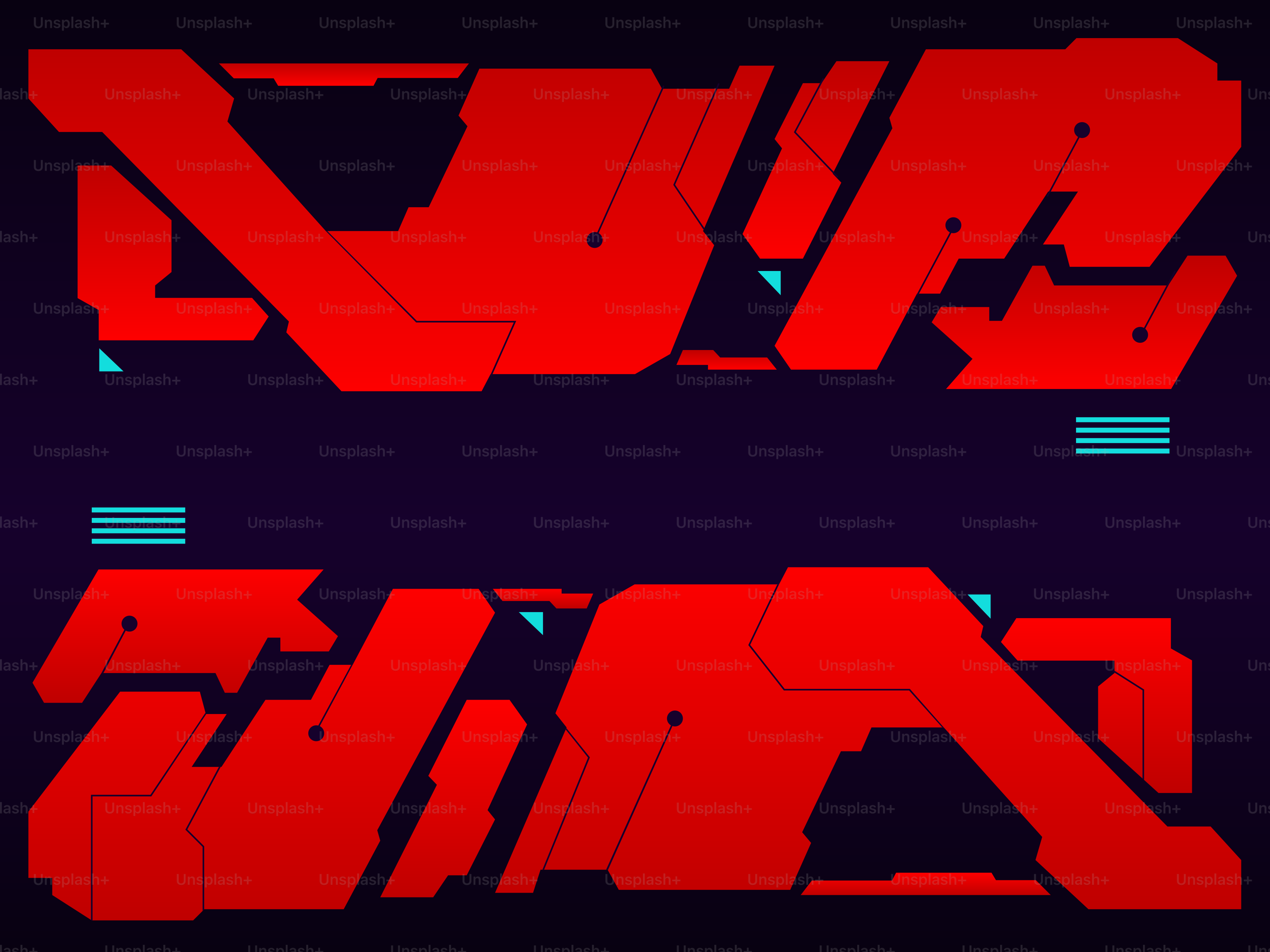 抽象的な赤と青の未来的な幾何学模様