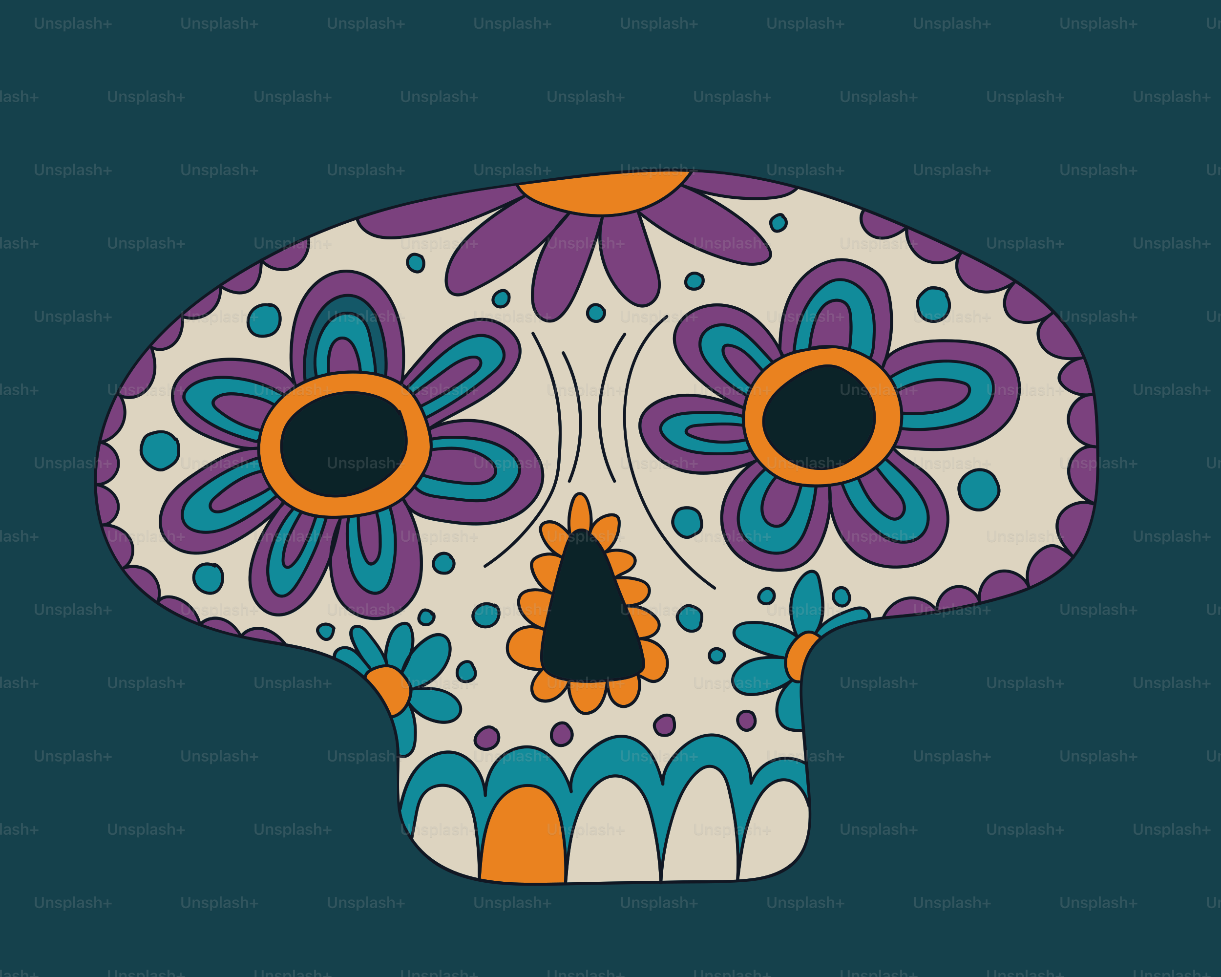 꽃무늬가 있는 다채로운 설탕 해골 벡터 – Unsplash의 꽃 이미지, image size:3000x2400