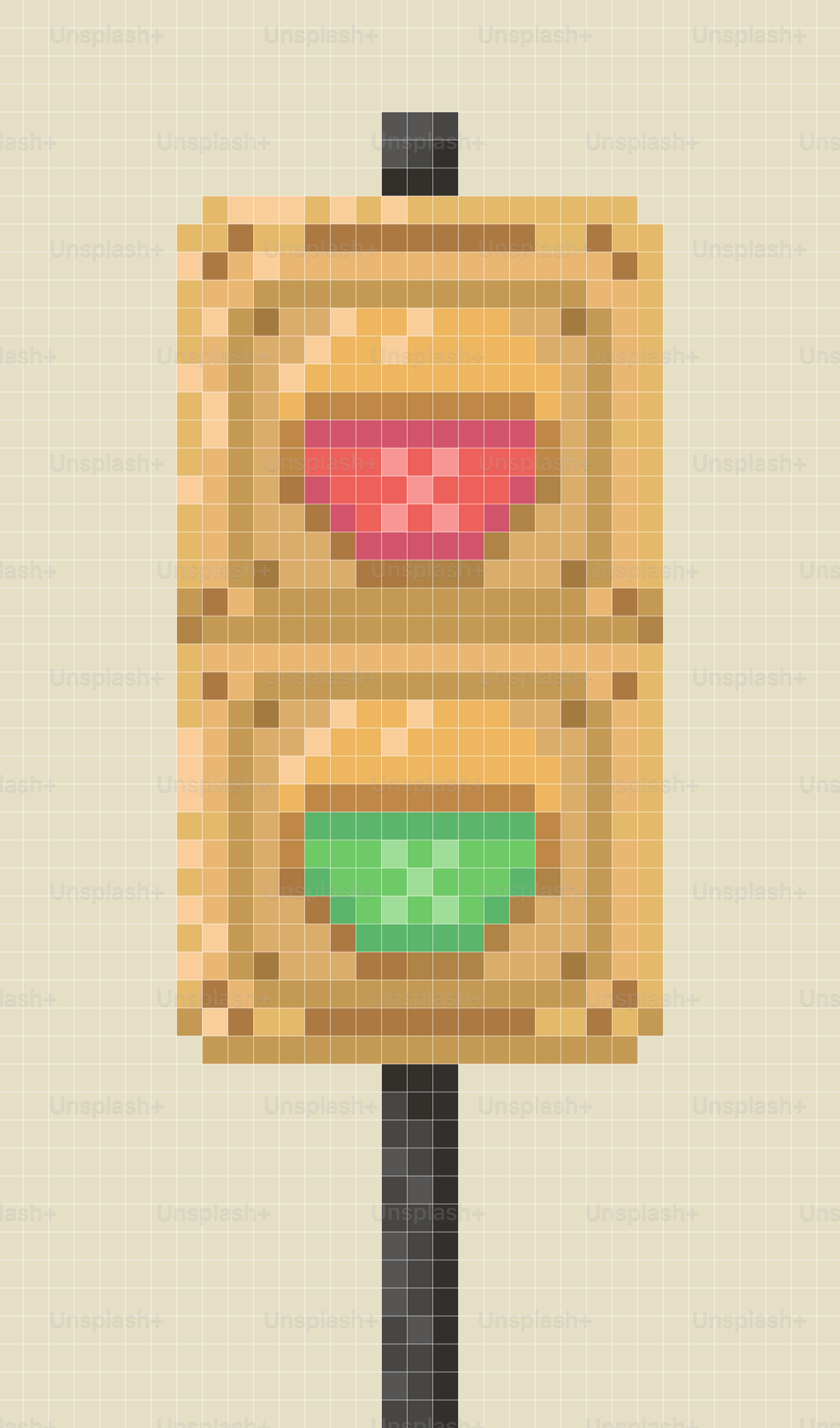 Pixel art traffic light with red and green lights