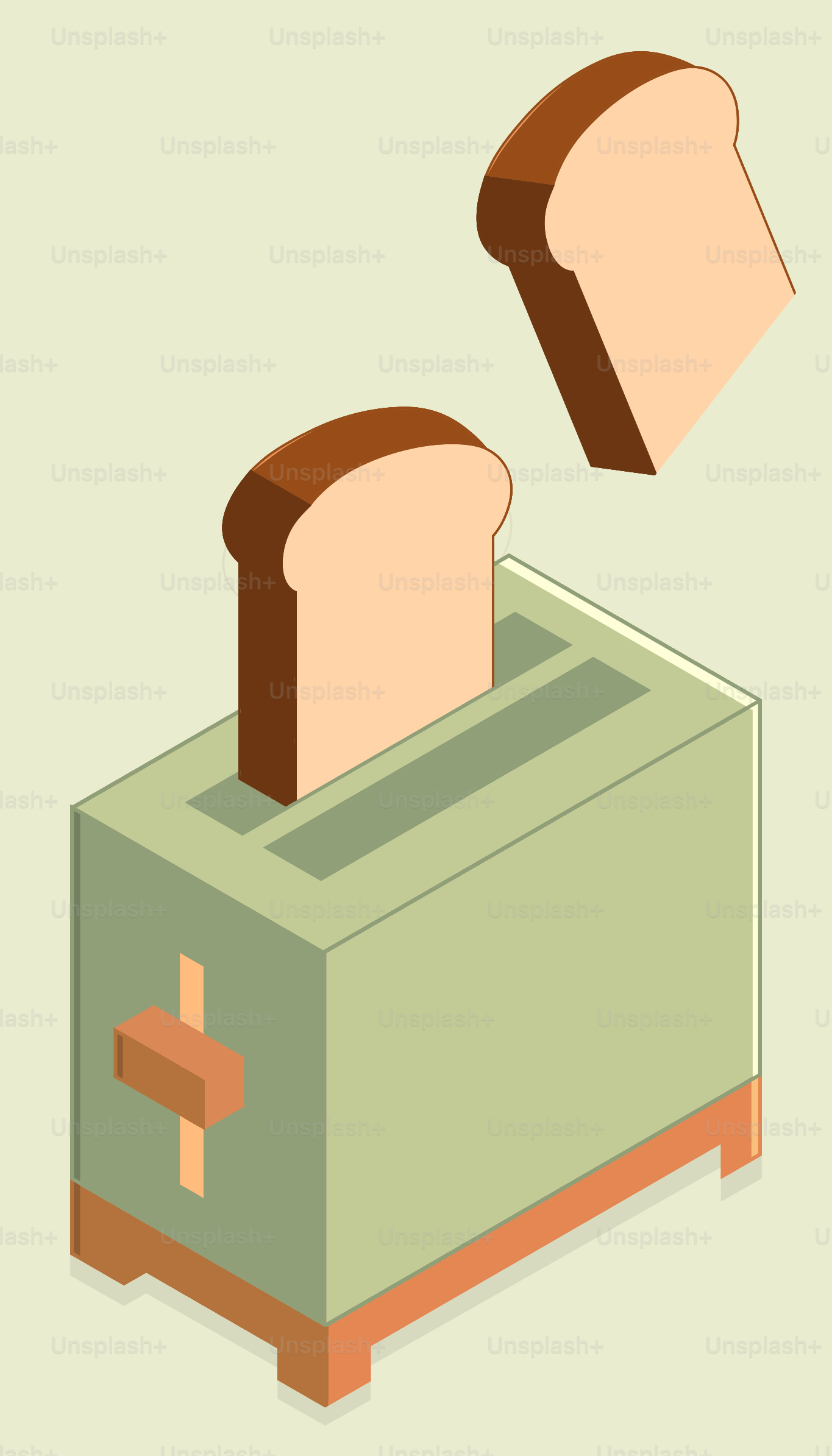 Toaster with two slices of bread popping up