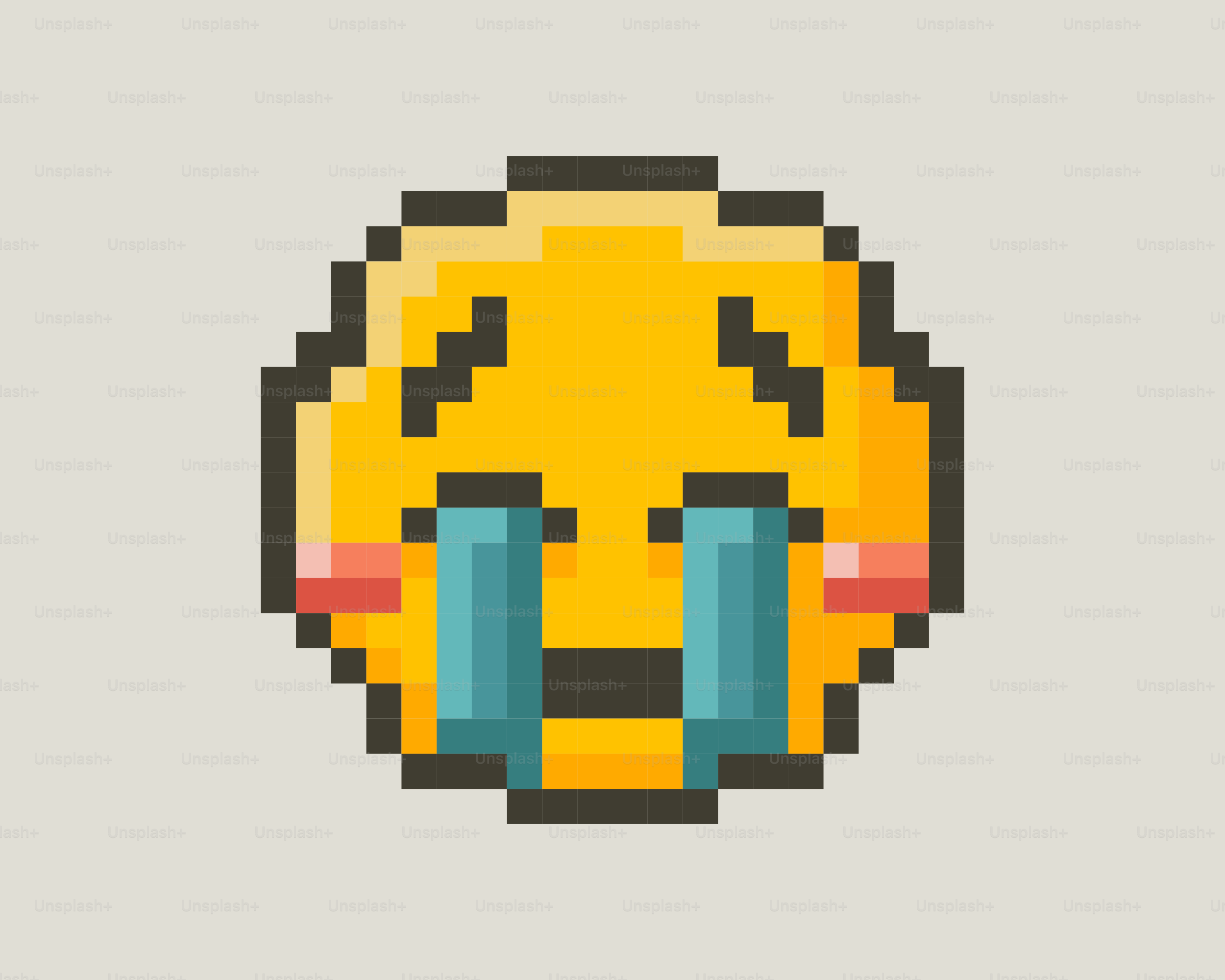 Pixel art crying emoji with rosy cheeks. vector – Blue Image on Unsplash, image size:3000x2400