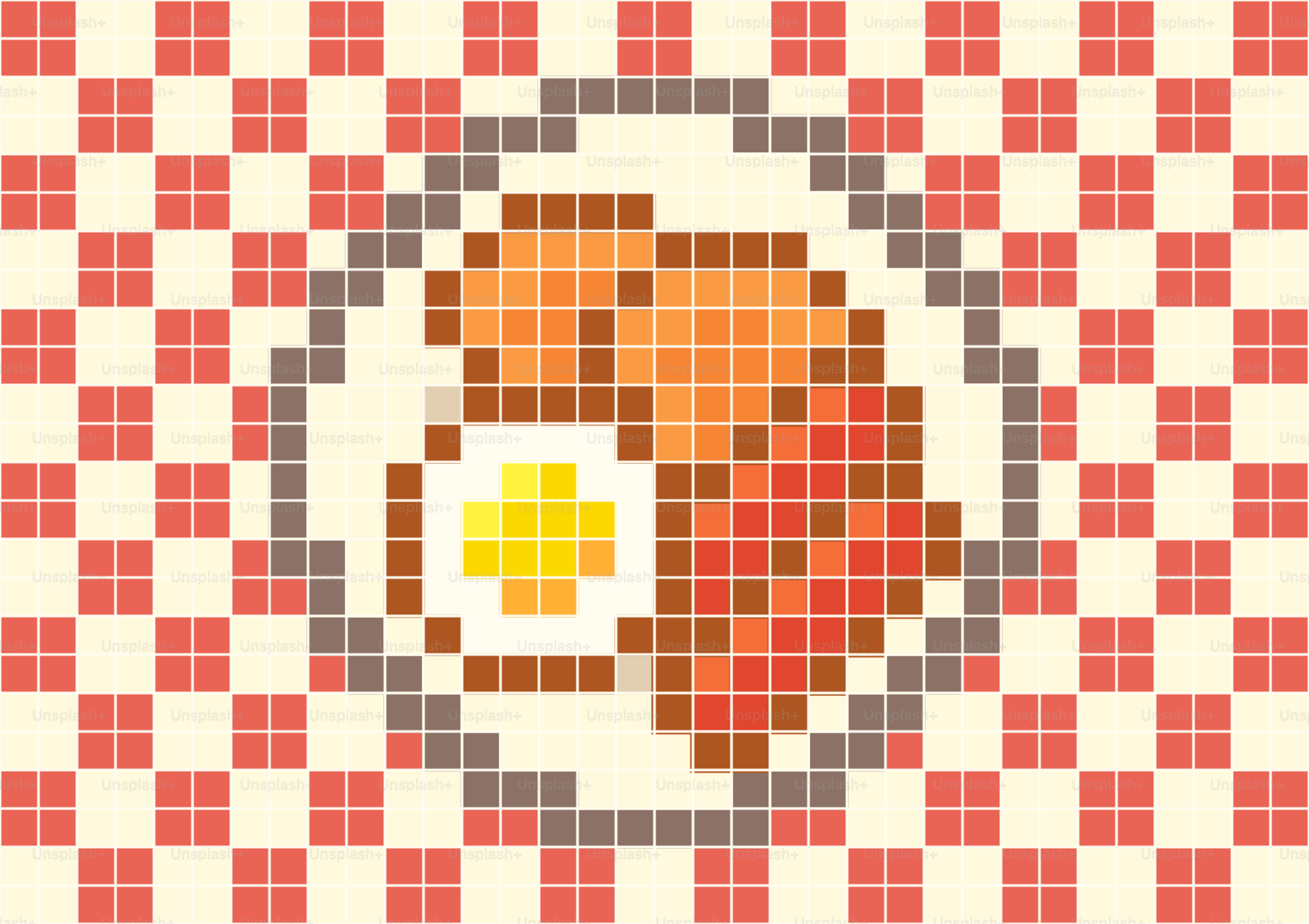 Arte en píxeles del desayuno con huevos y bacon.