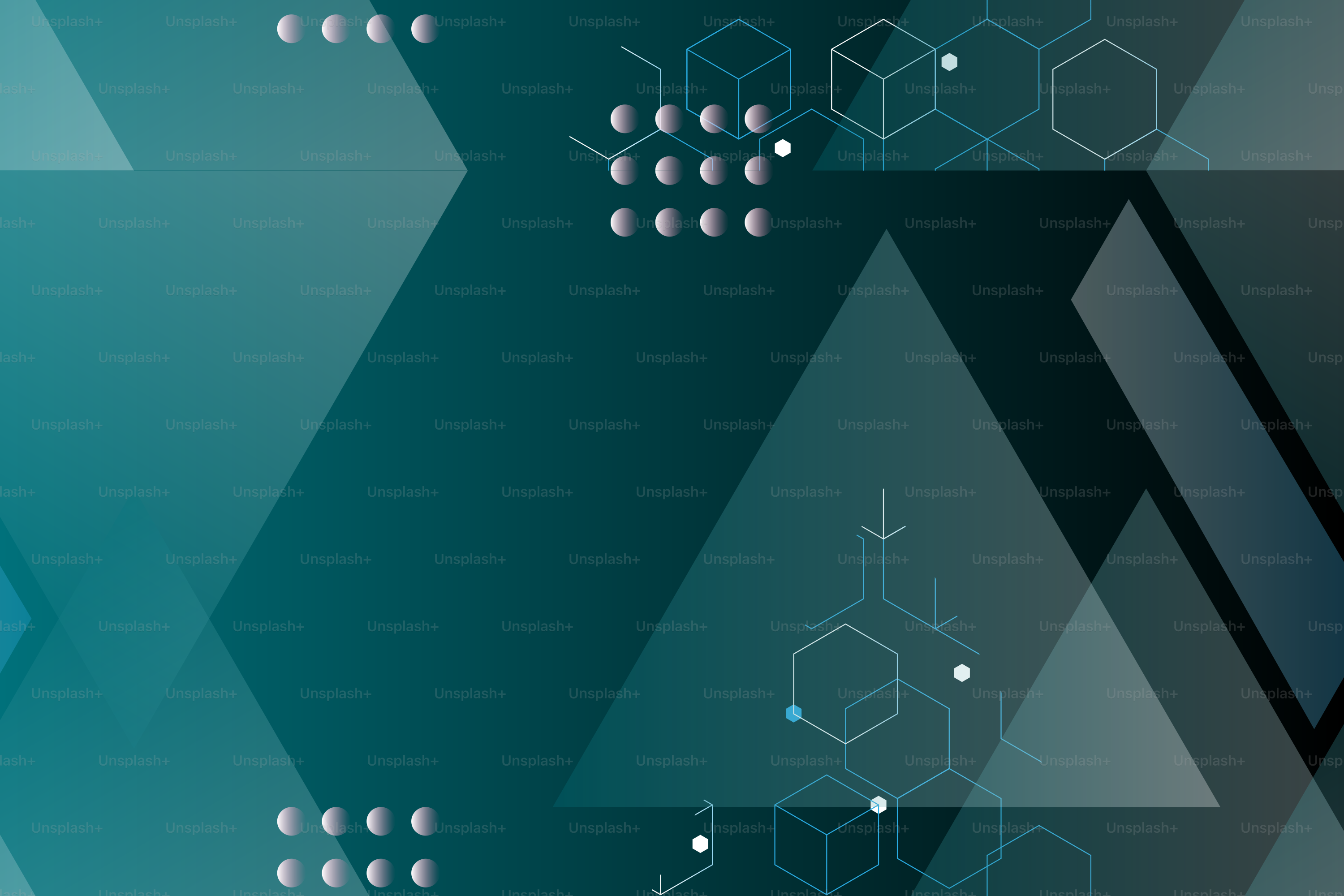 Formas geométricas abstractas y estructuras moleculares sobre fondo azul  verdoso vector – Imagen de Fondo de pantalla en Unsplash, image size:3000x2000