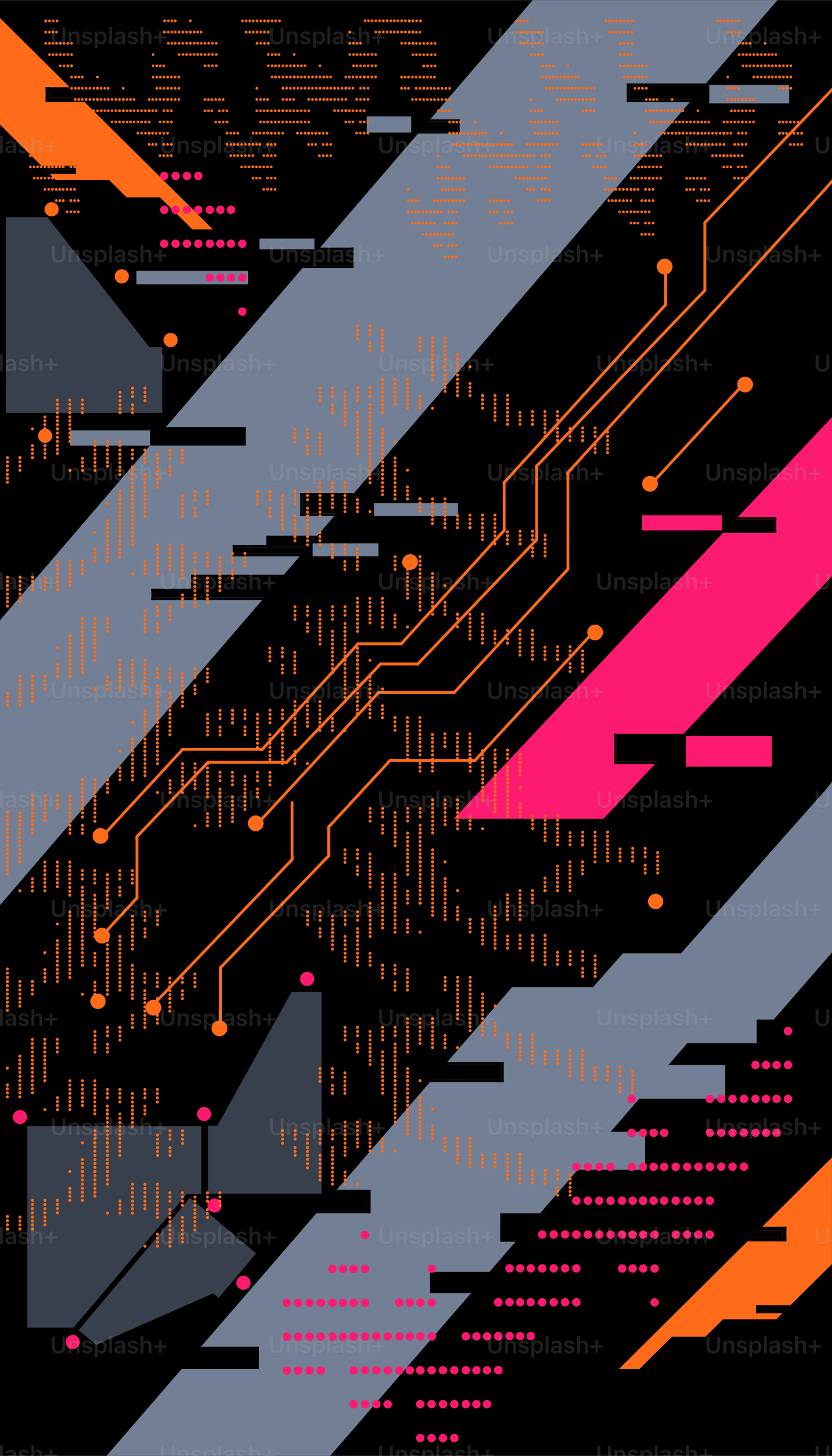 Placa de circuito digital abstracta con detalles de neón