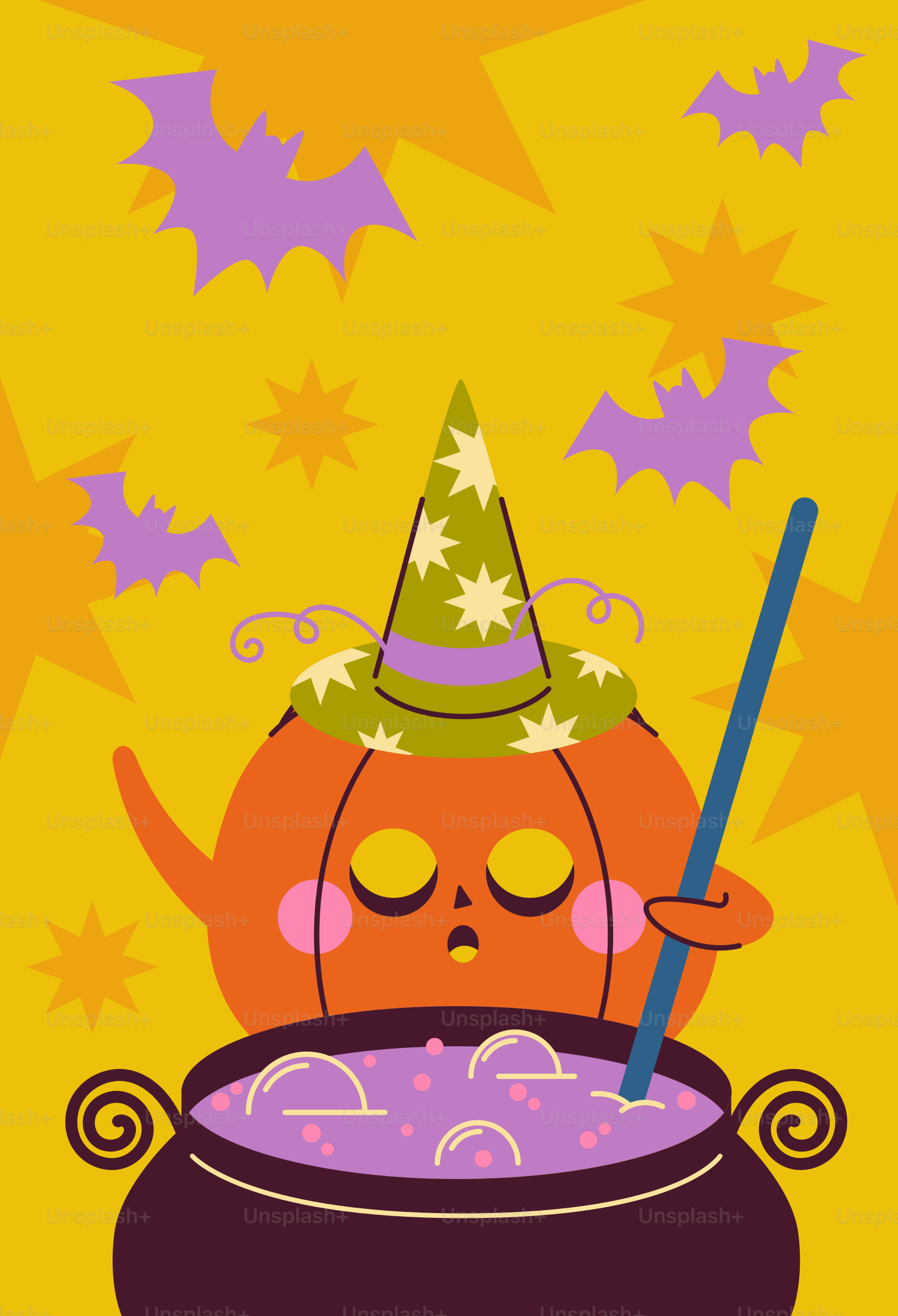 Scena di Halloween carina con fantasmi, zucca e lapide. vettoriale –  Immagine di Cielo notturno su Unsplash, image size:3000x4400