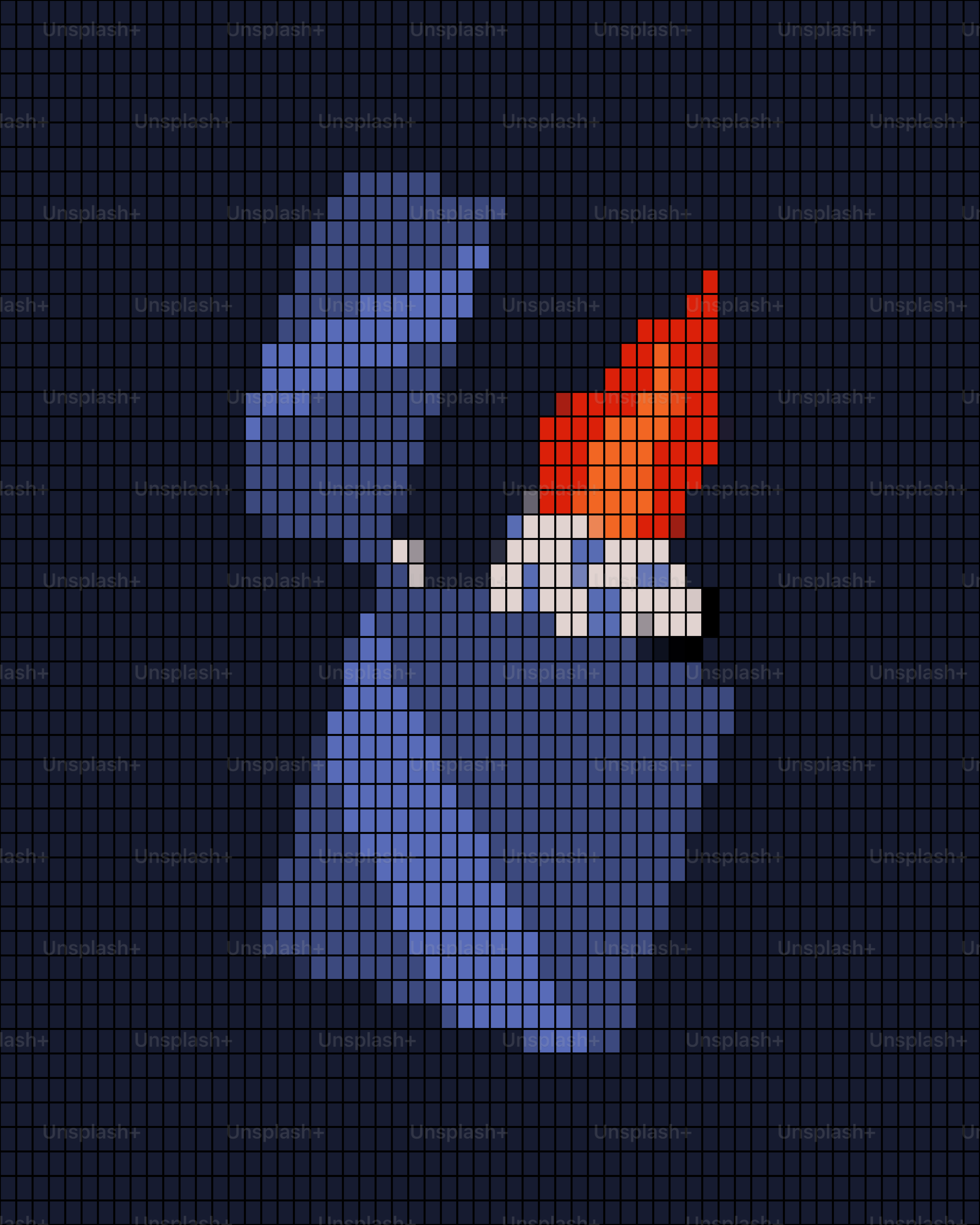 A pixel art lighter with a flame.