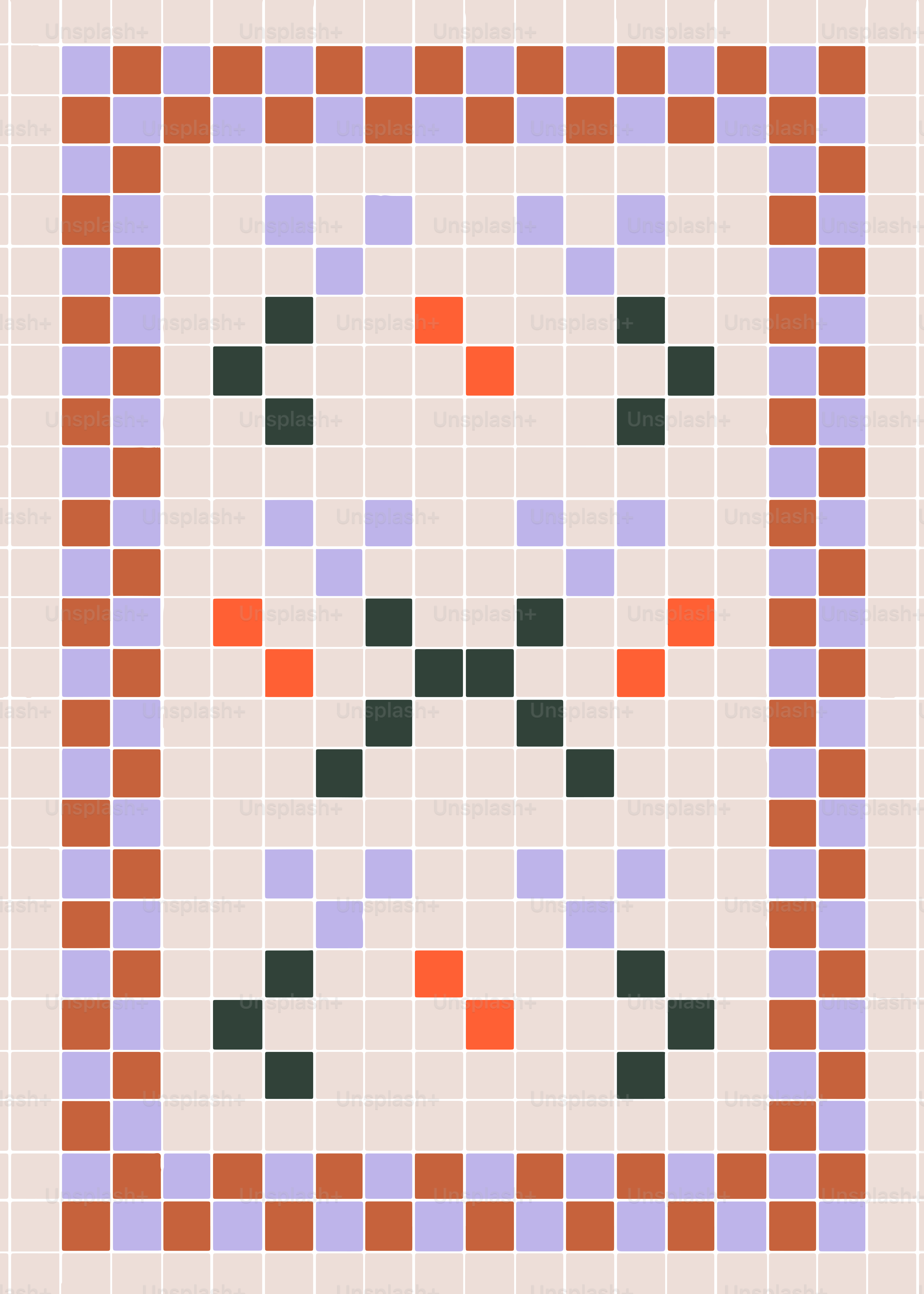 Geometrisches Mosaikmuster mit Quadraten und Rechtecken.