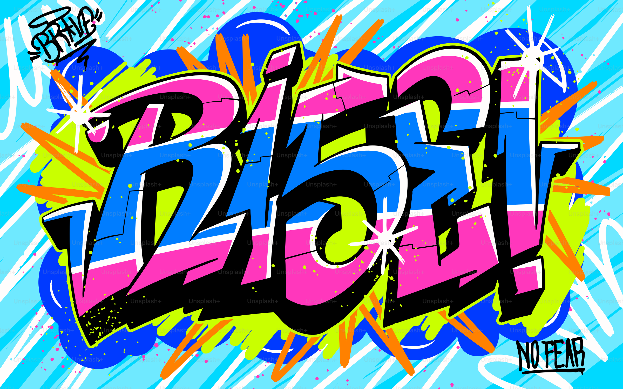 Art graffiti avec le mot « lever » et des couleurs vives