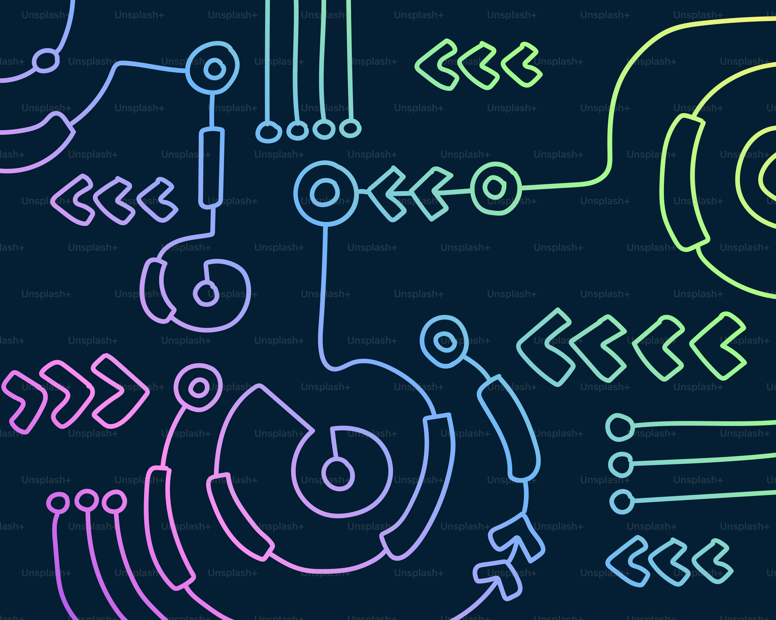 Abstract digital circuit board pattern with neon colors vector ...