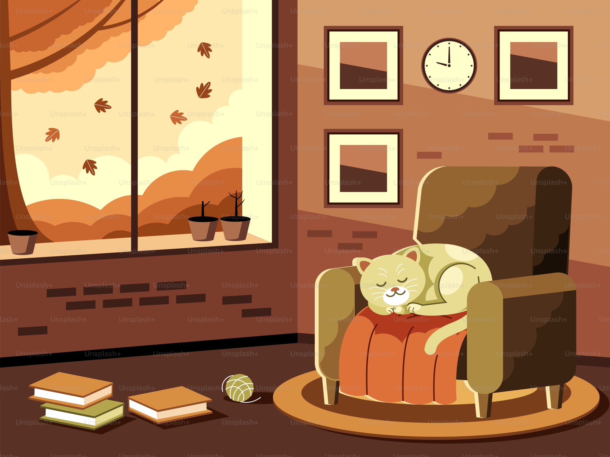 A cat sleeps peacefully in a cozy armchair.