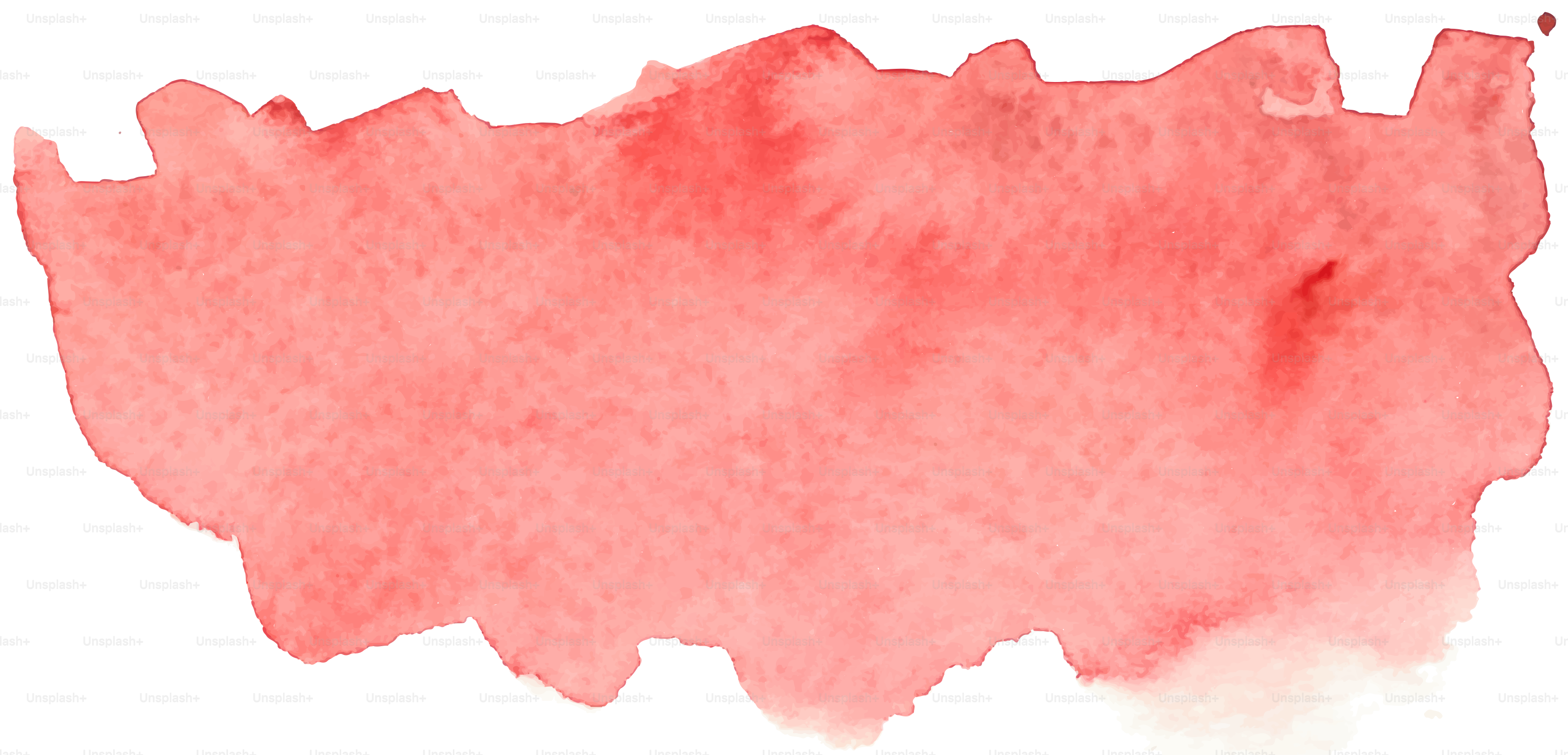 A watercolor brush stroke in shades of coral.