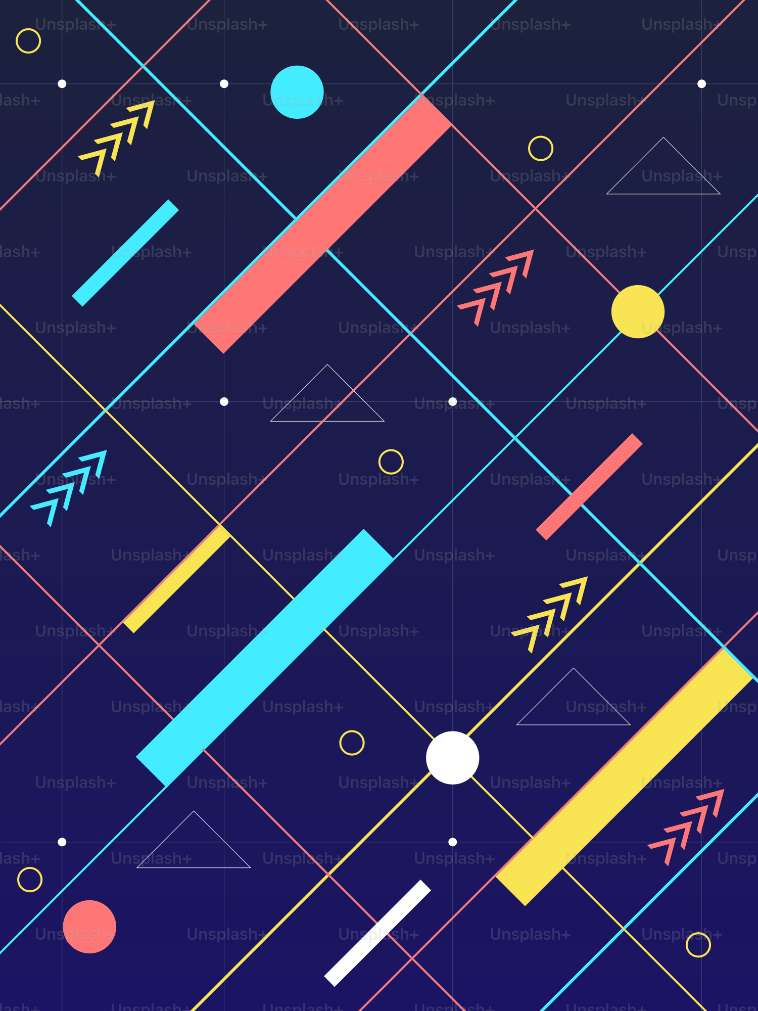 Abstract geometric pattern with colorful shapes on dark blue. vector ...