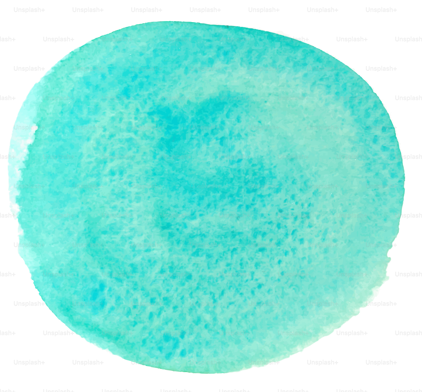 A watercolor circle in shades of turquoise.