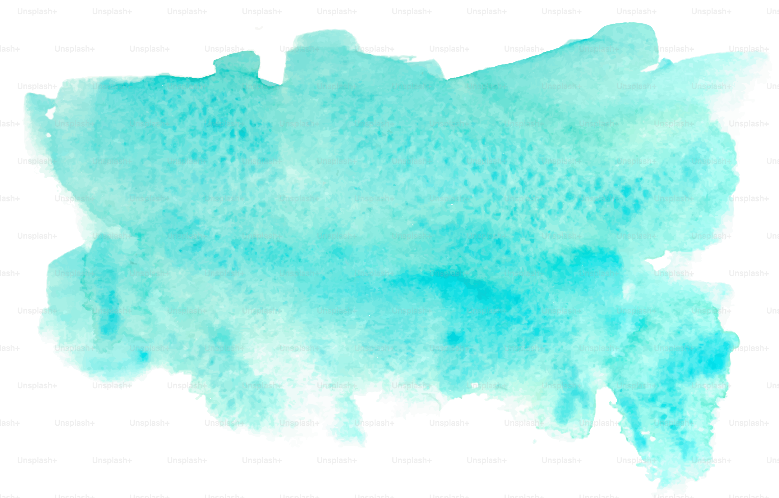 白い背景にターコイズの水彩画のスプラッシュ