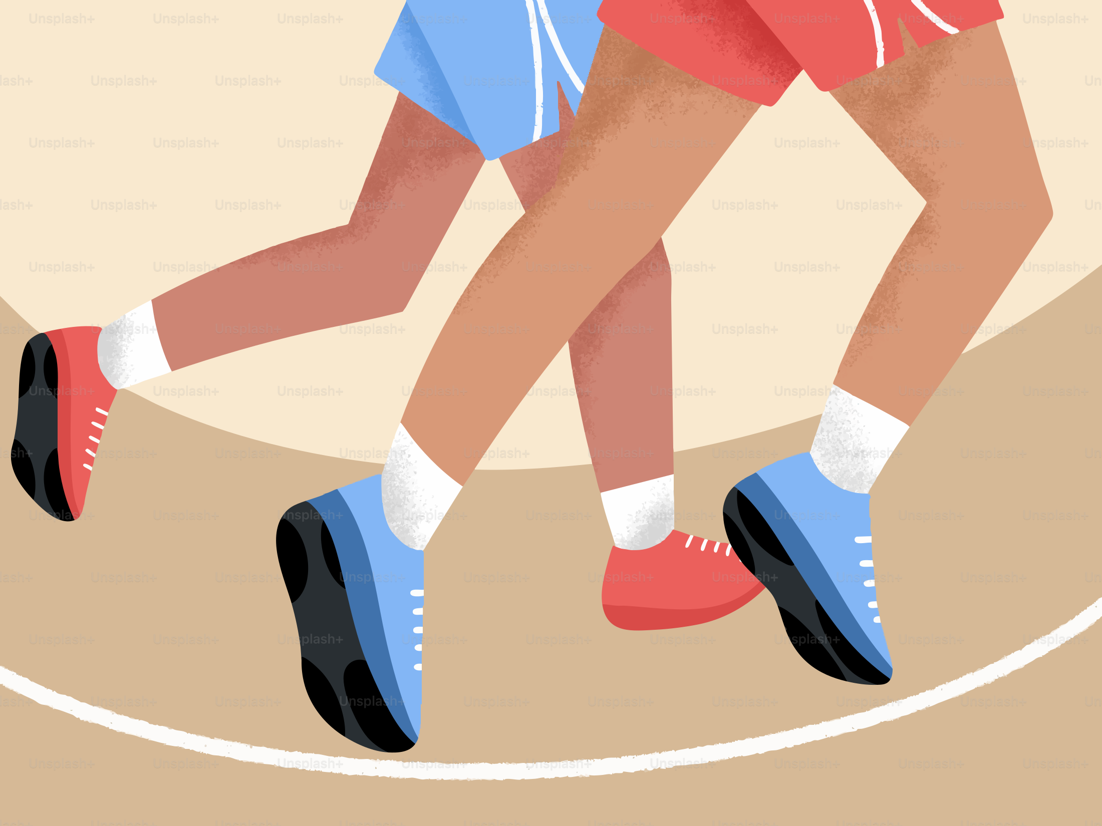 Two people running on a track