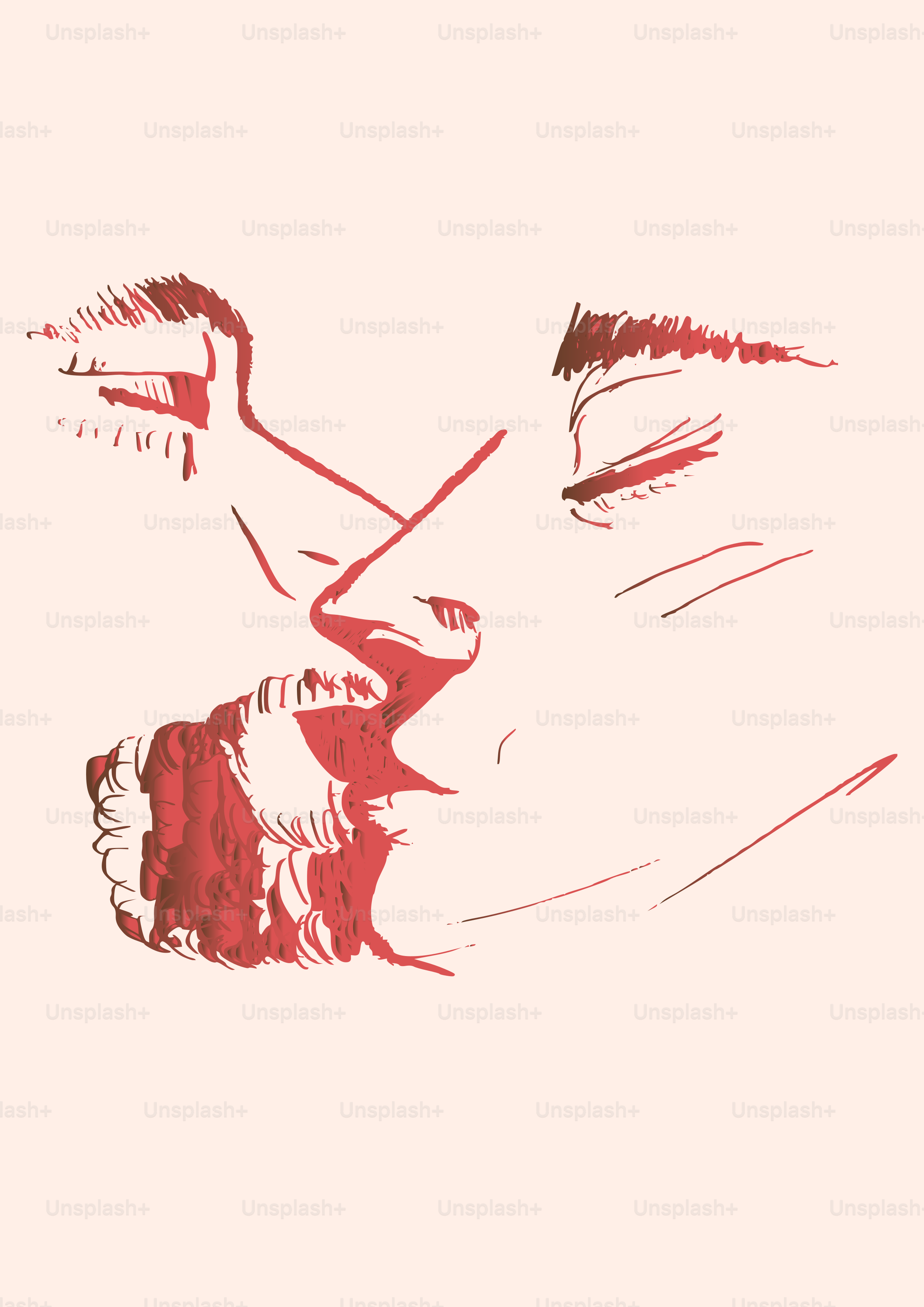 Two faces in a loving embrace