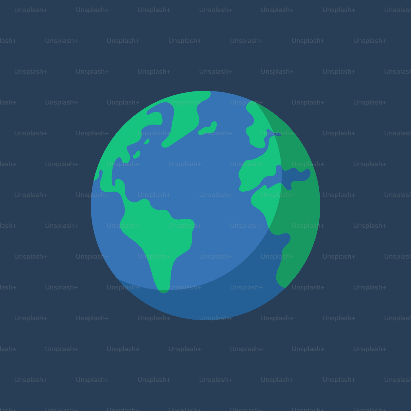 Stylized globe with continents on dark background