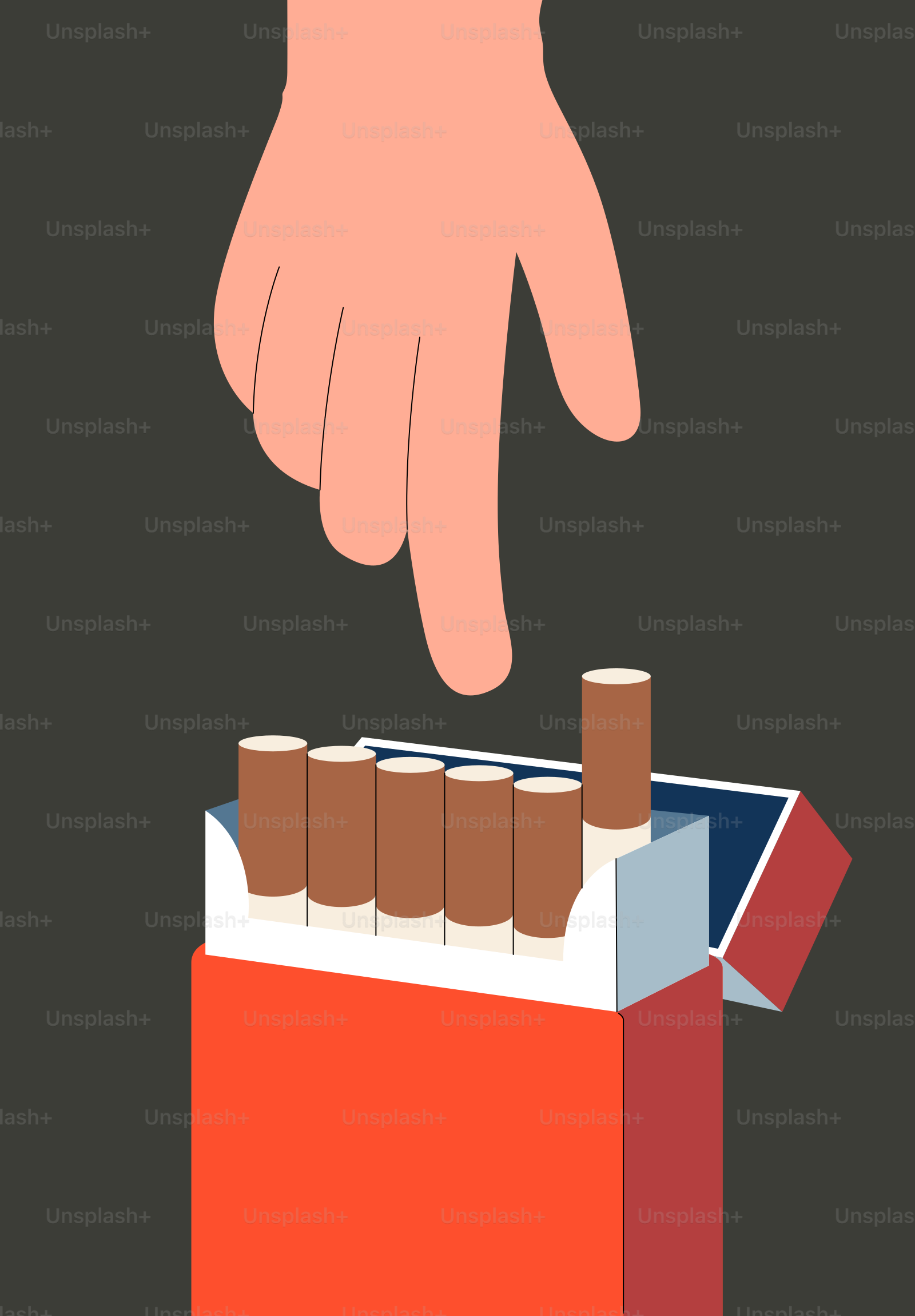 Hand reaching for a pack of cigarettes