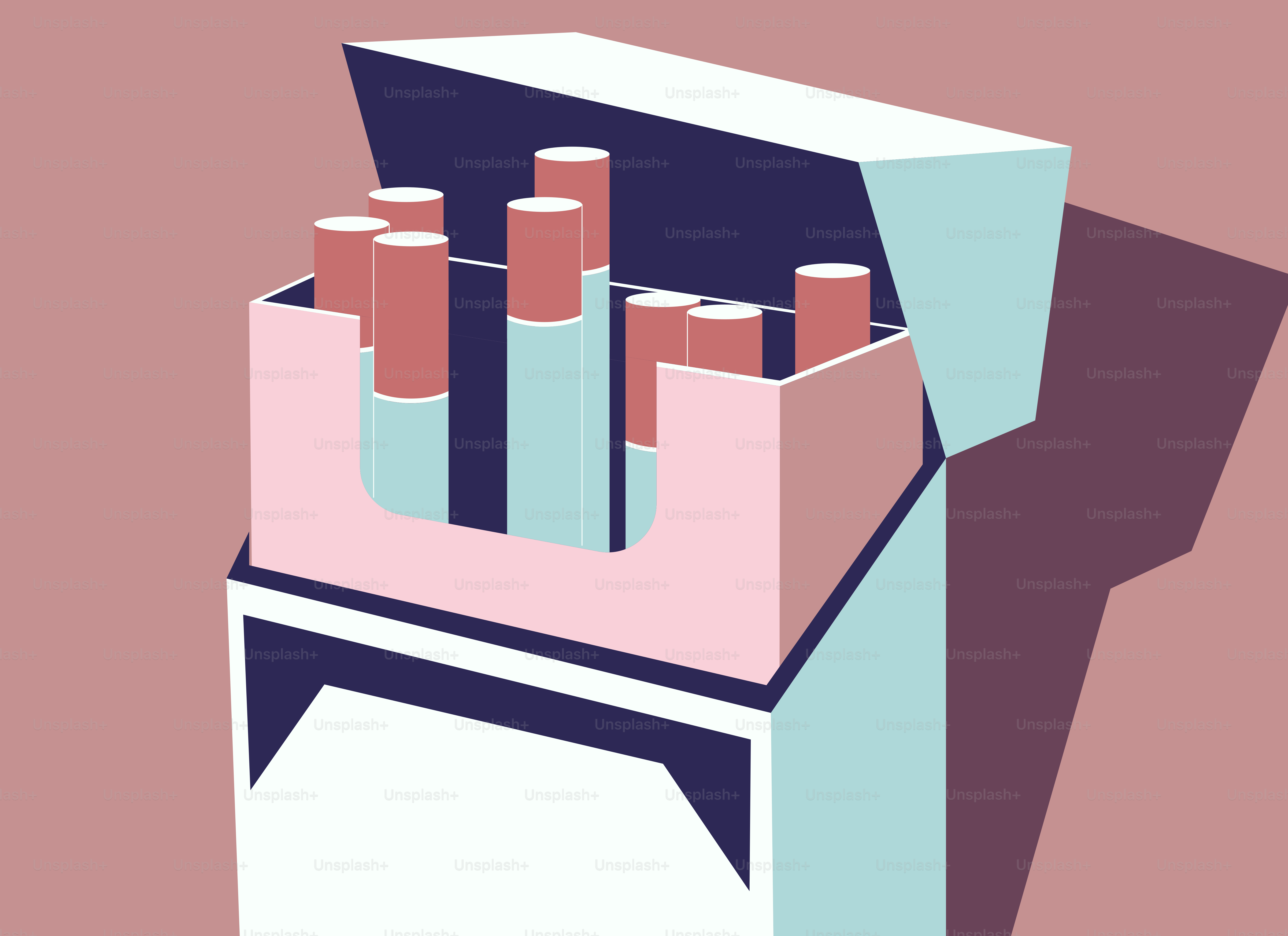 Pack of cigarettes with open lid casting shadow