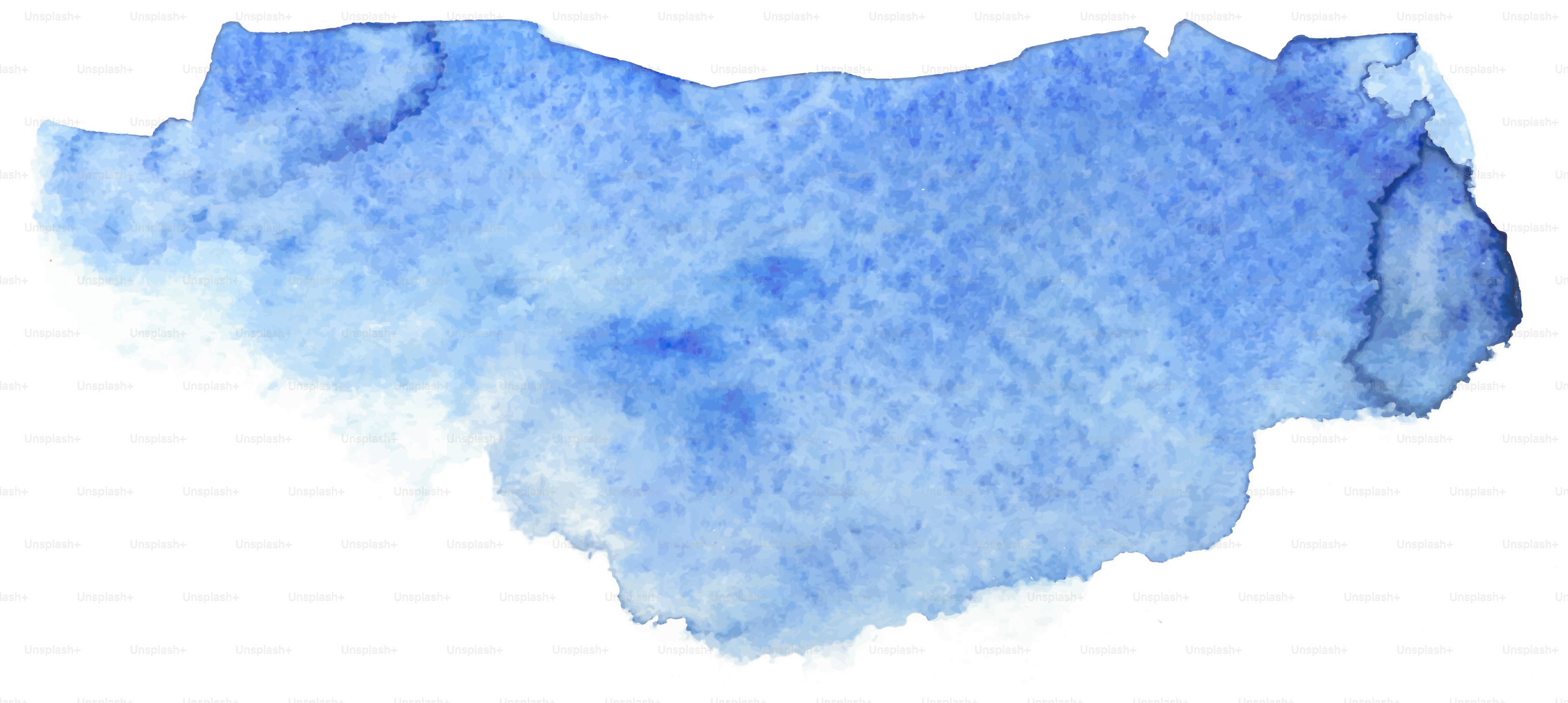Abstrakter blauer Aquarellpinselstrich auf weißem Hintergrund