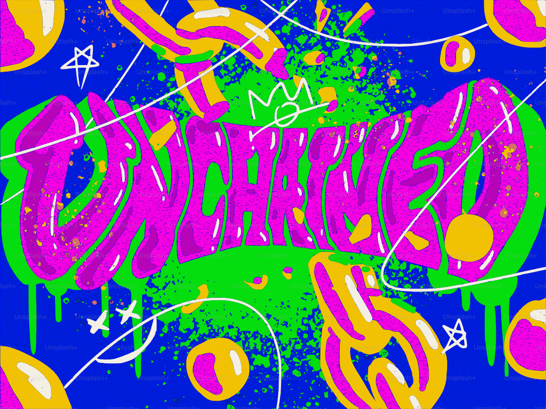 Art graffiti vibrant avec texte « inexploré »