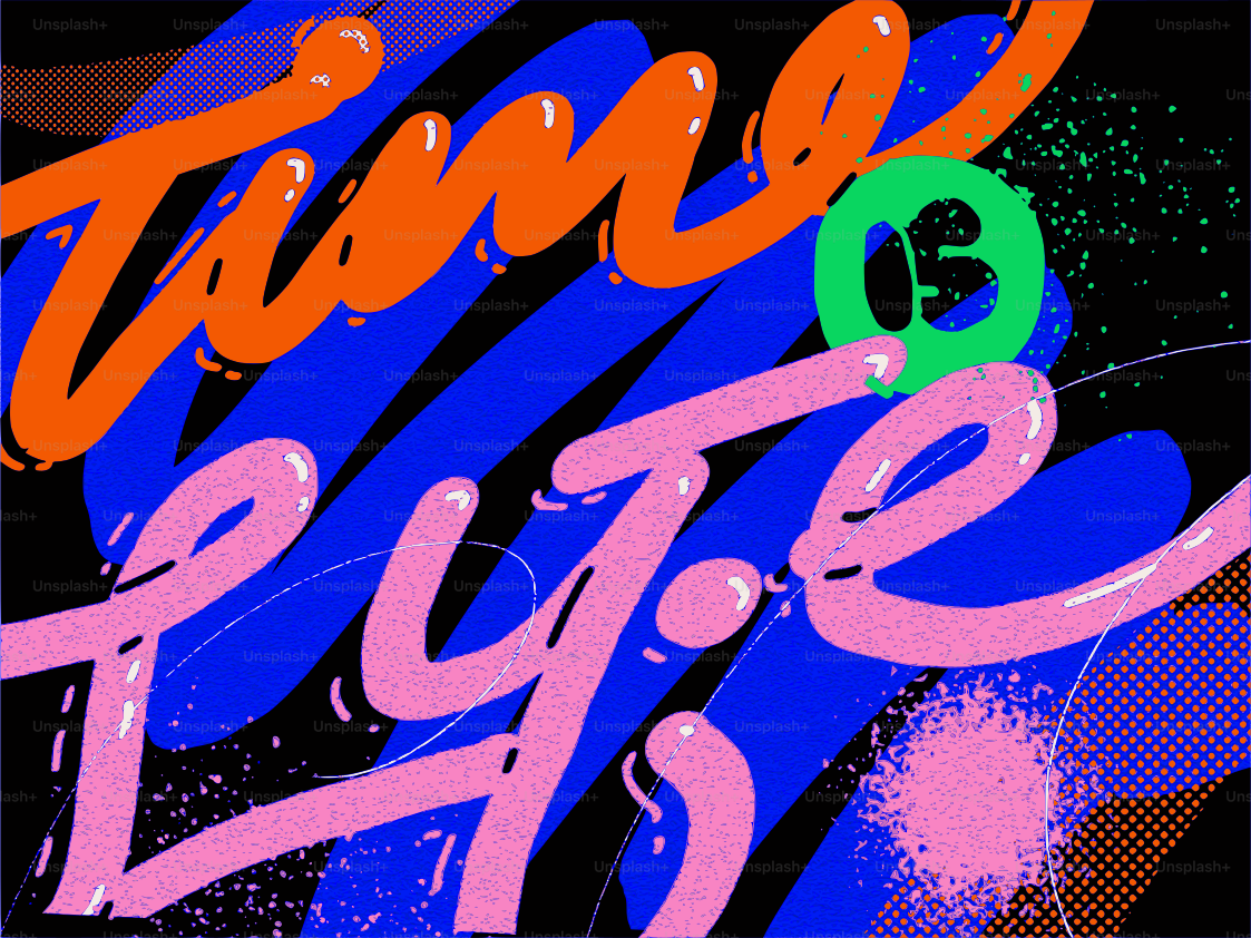 Colorful abstract background with handwritten text.