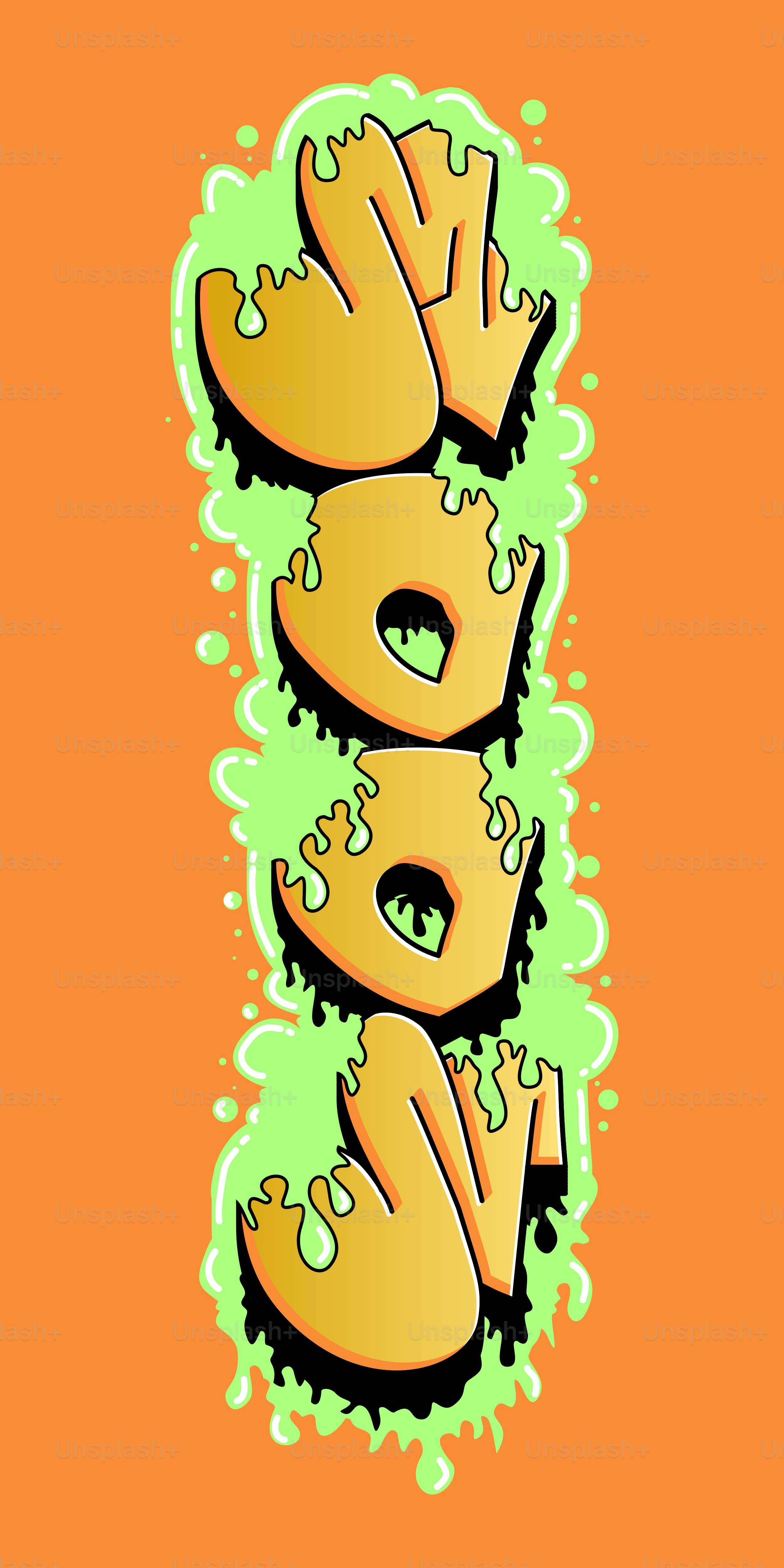 Scritta graffiti con effetto slime verde gocciolante