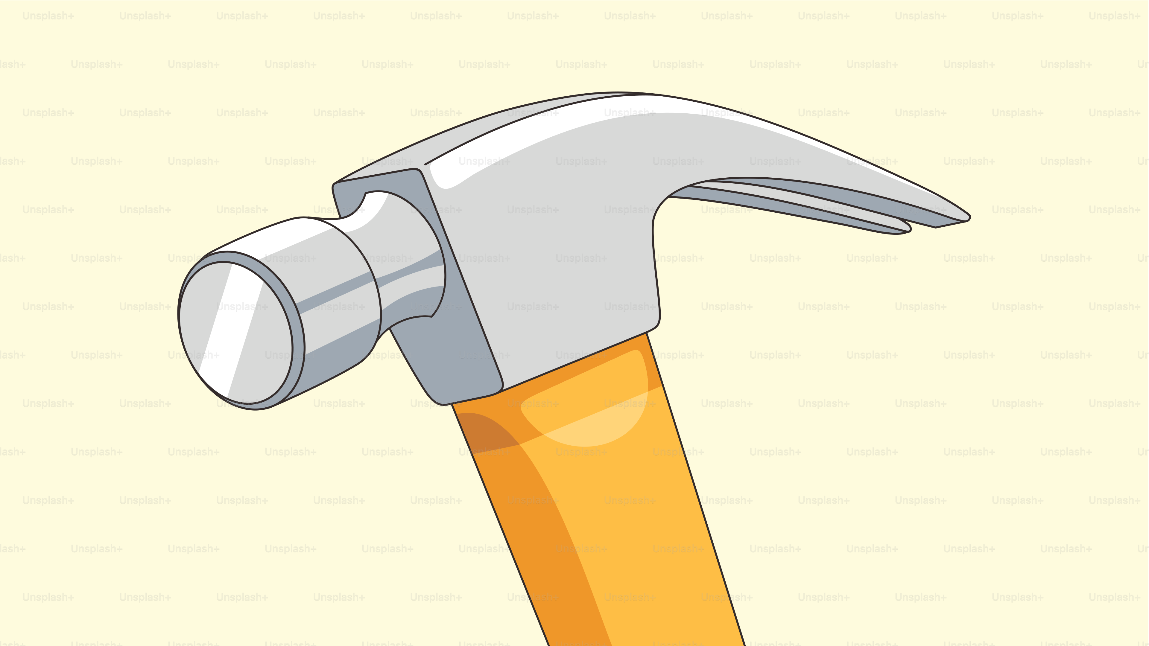 A hammer with a wooden handle on a light background