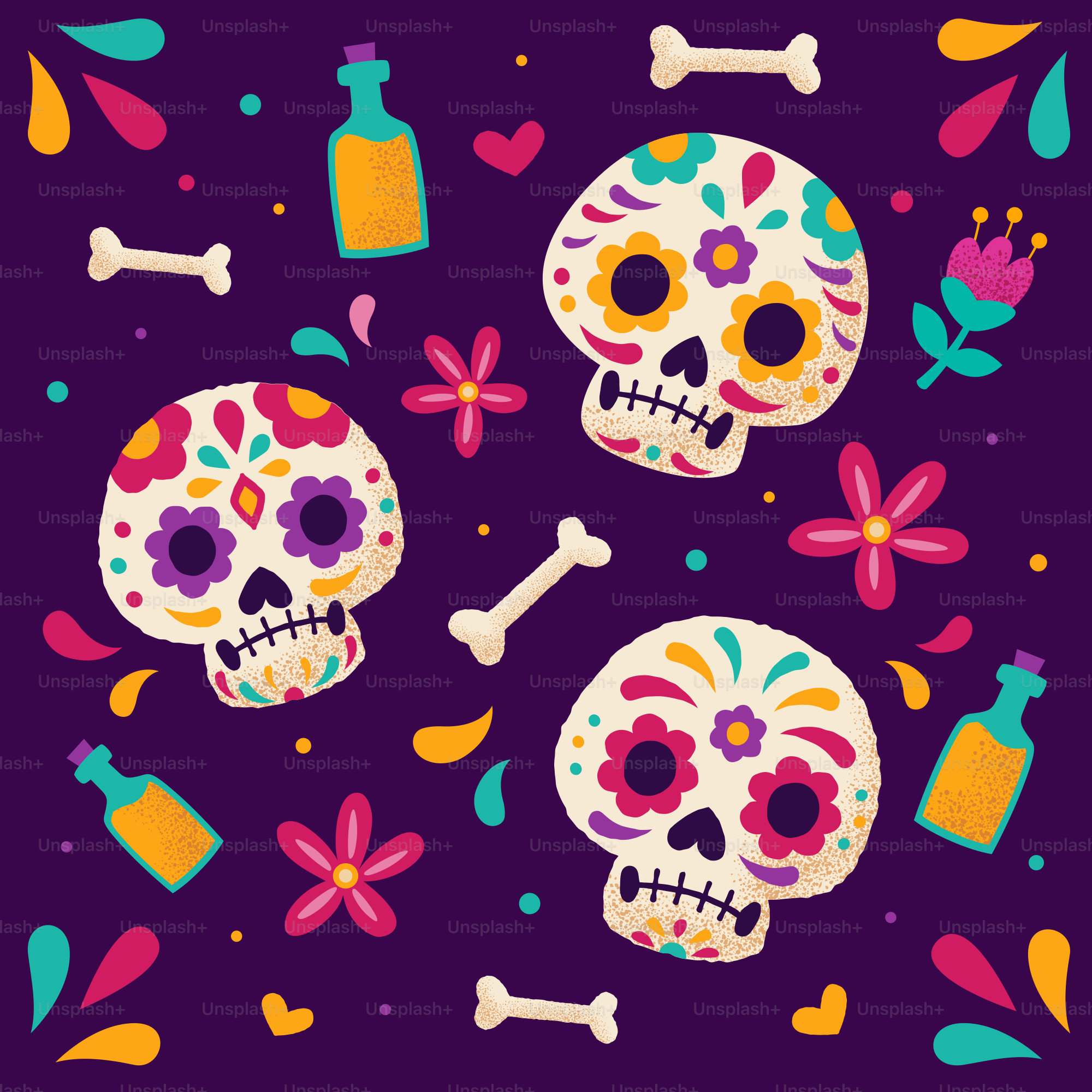 촛불과 꽃장식이 있는 죽은 자의 날 해골 축제입니다 벡터 – Unsplash의 꽃 이미지, image size:3000x3000