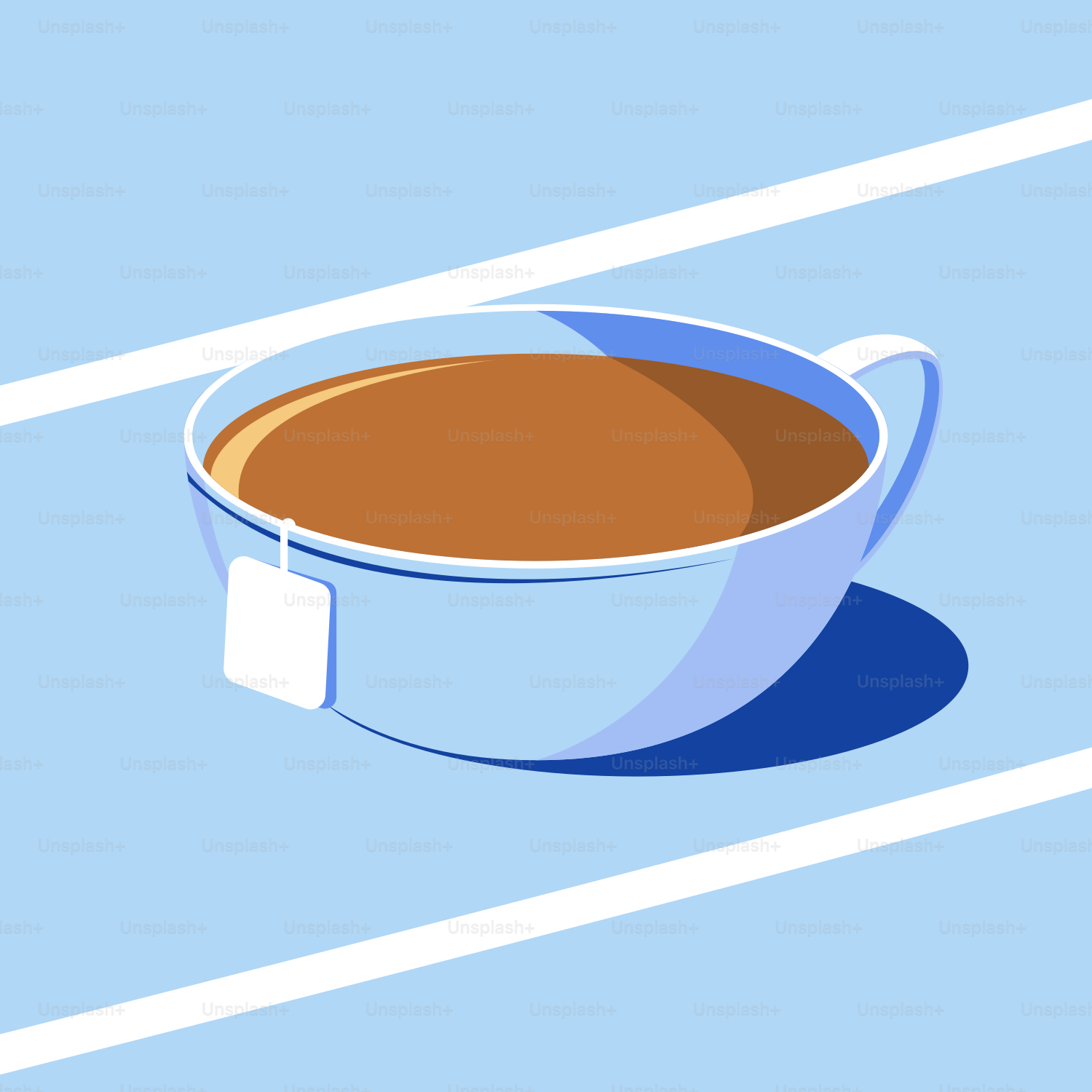 A cup of tea with a tea bag.