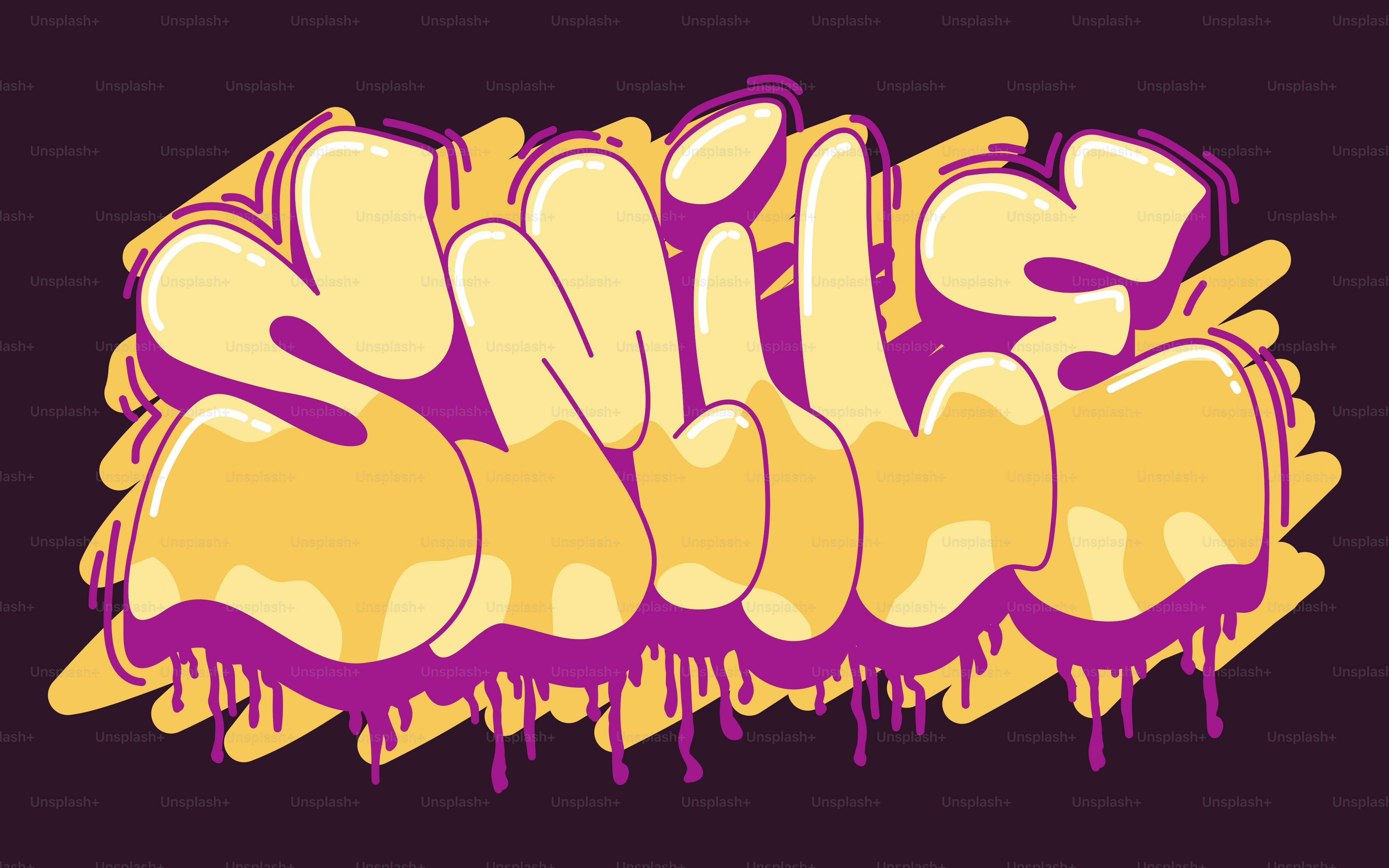 Graffiti art spelling the word "smile"