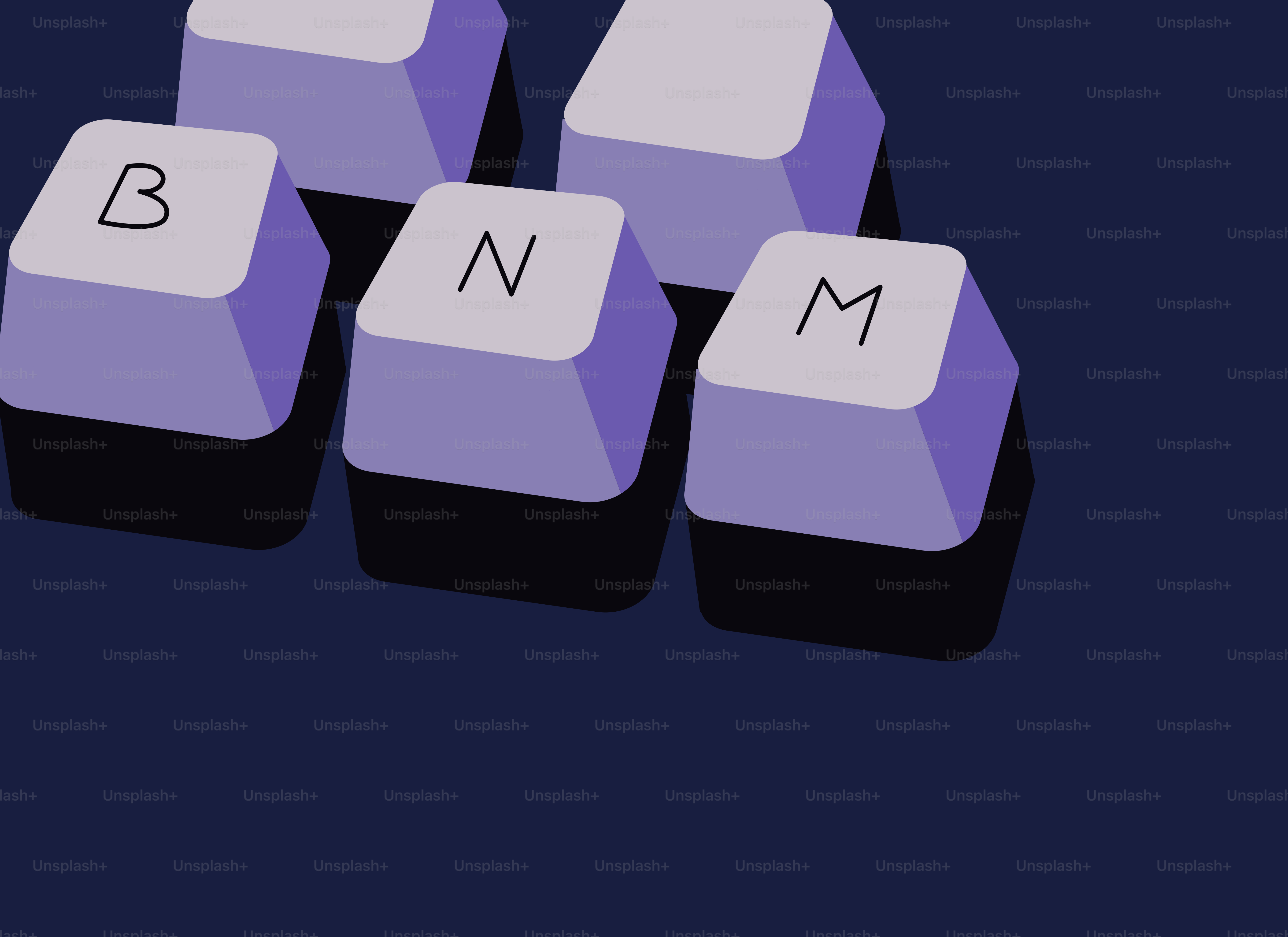 コンピューターキーb、n、mのクローズアップ。