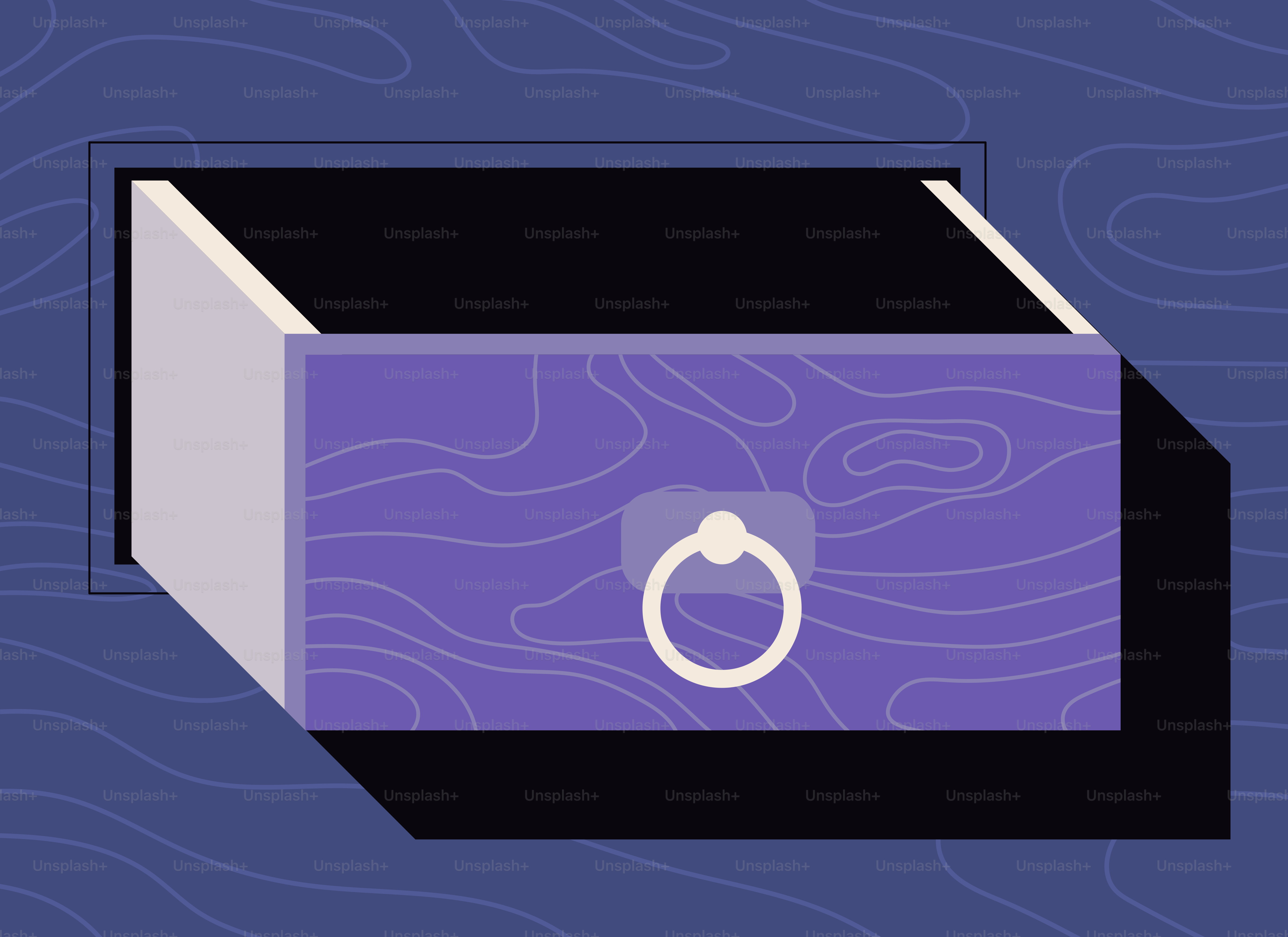 A purple drawer with a ring pull handle.