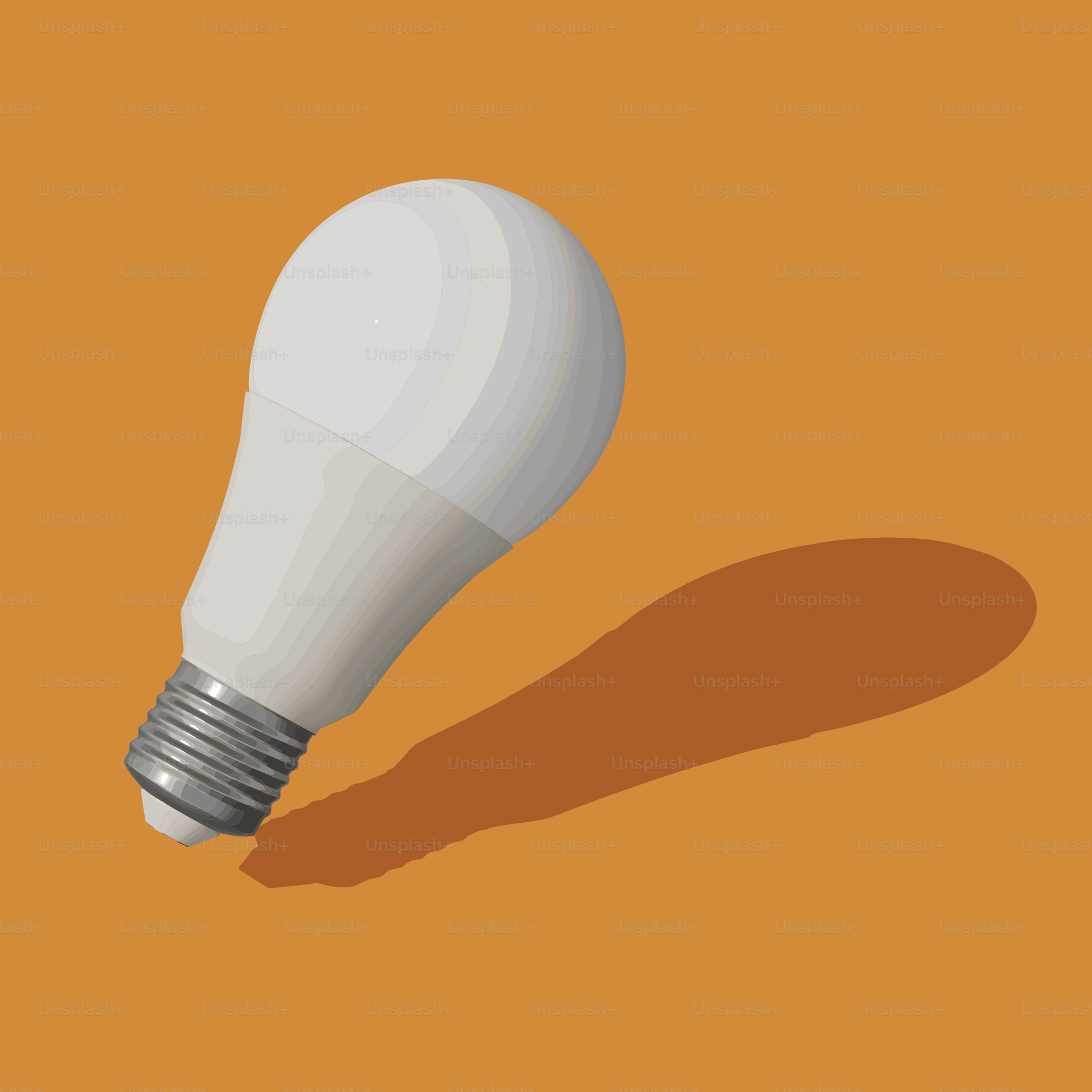 A white led light bulb casting a shadow