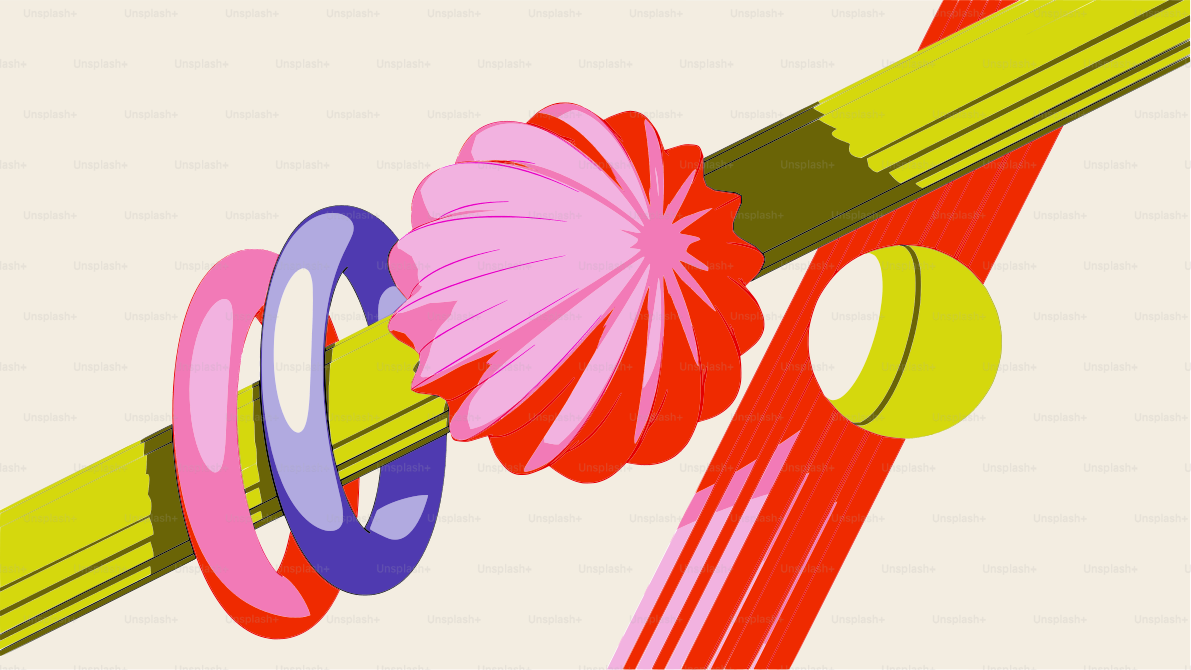 Abstract geometric shapes with vibrant colors on a light background ...