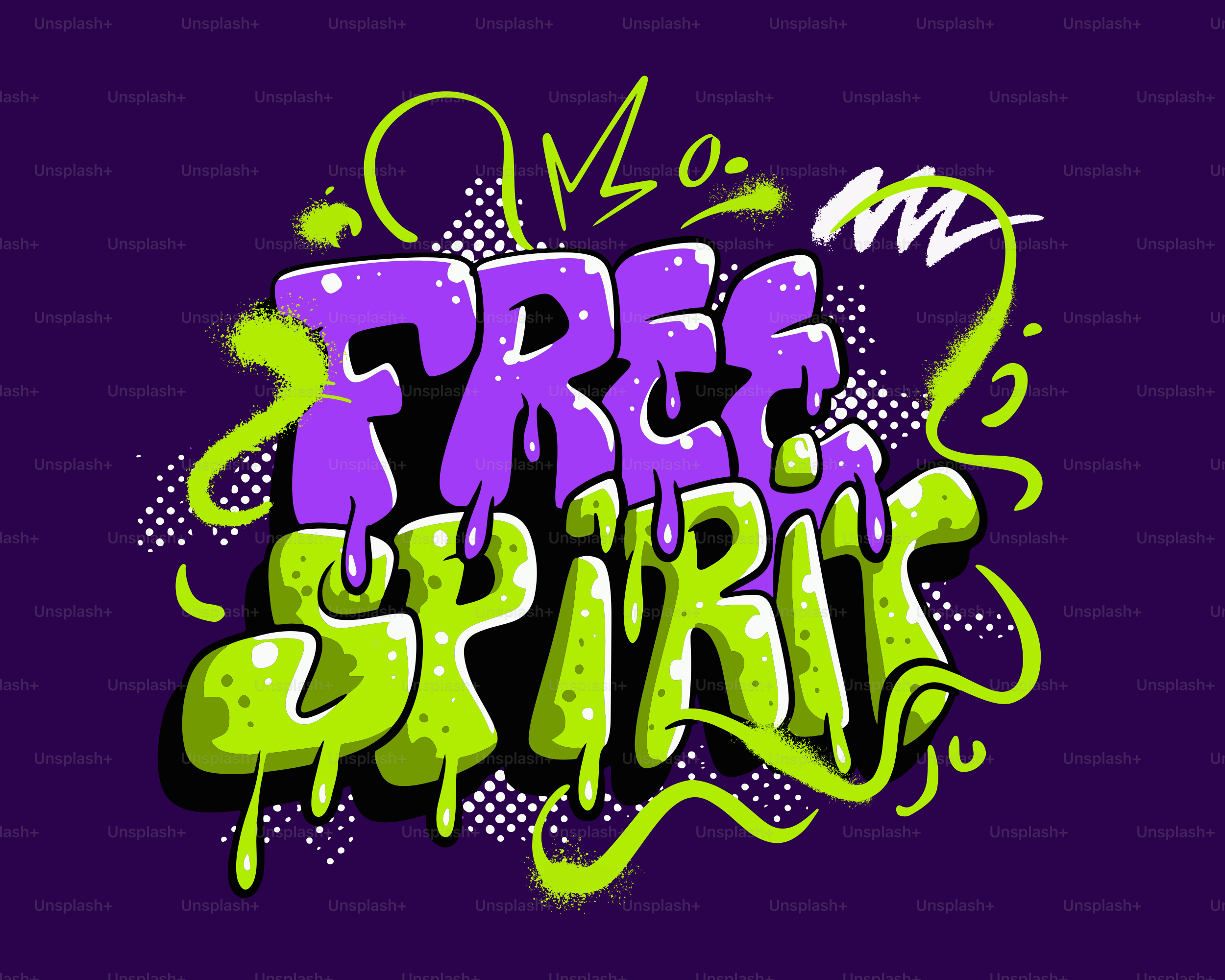 Art graffiti avec texte « esprit libre »