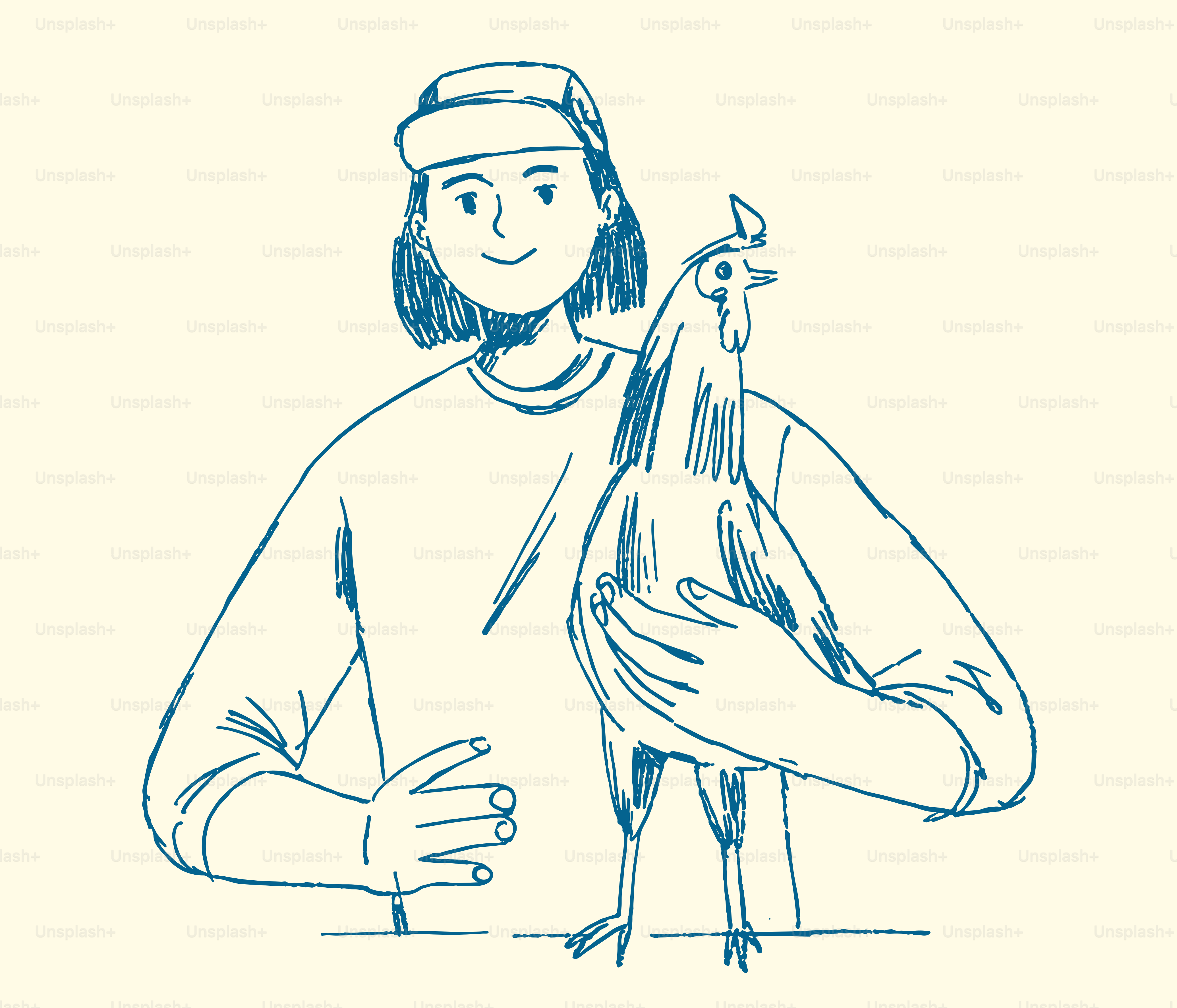 Person holding a chicken with a smile