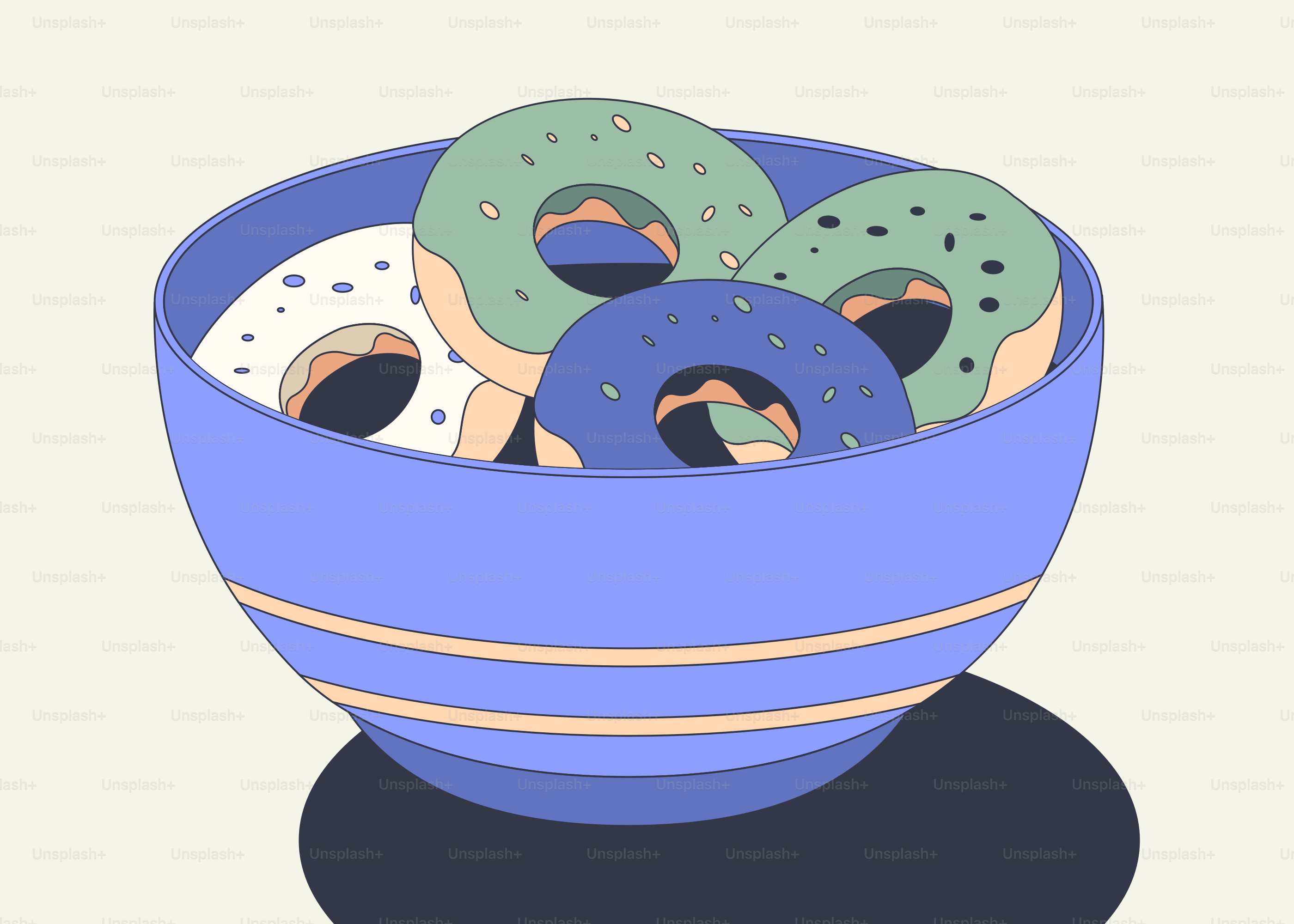 Schüssel mit bunten Donuts mit Streuseln