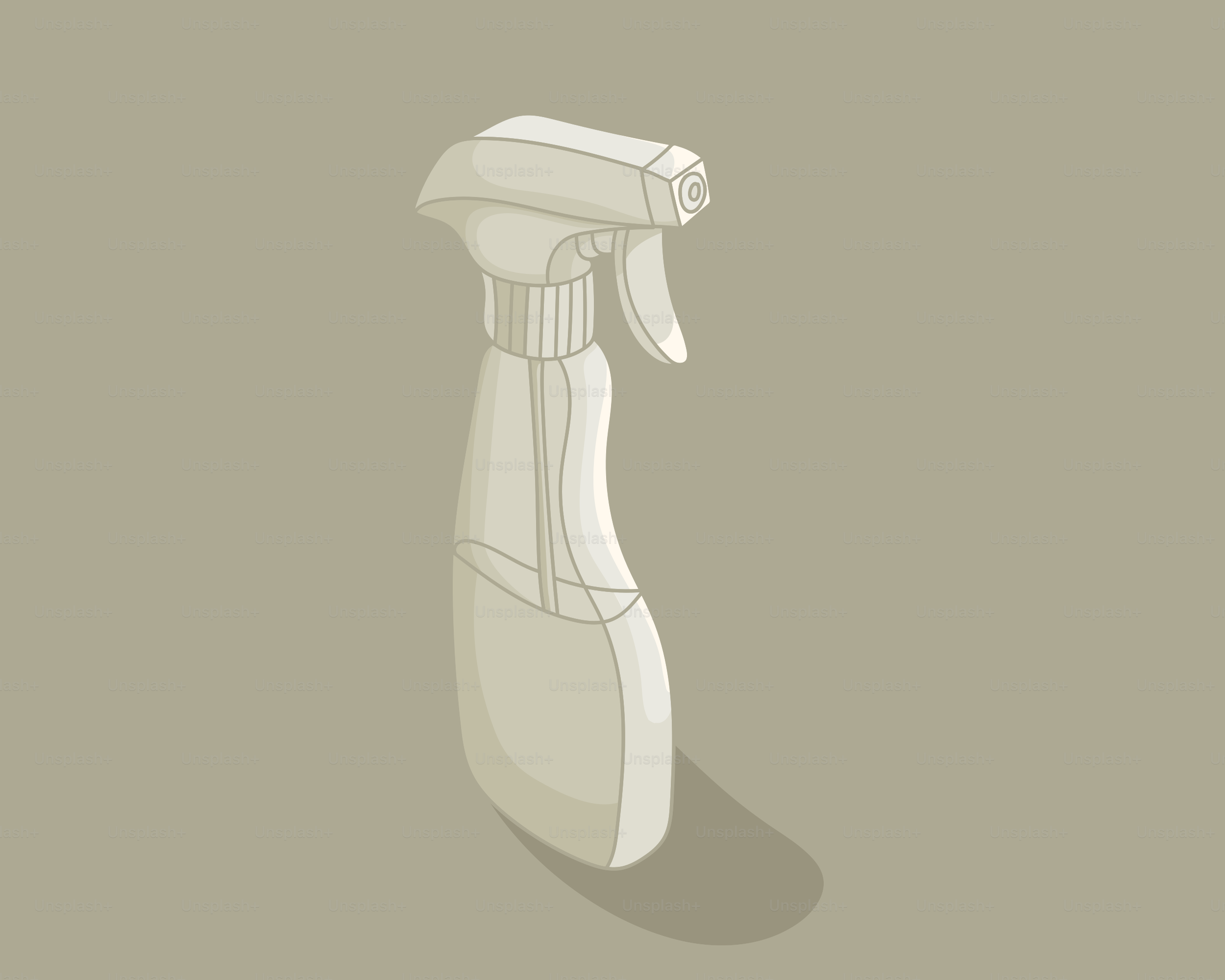 White spray bottle on a neutral background