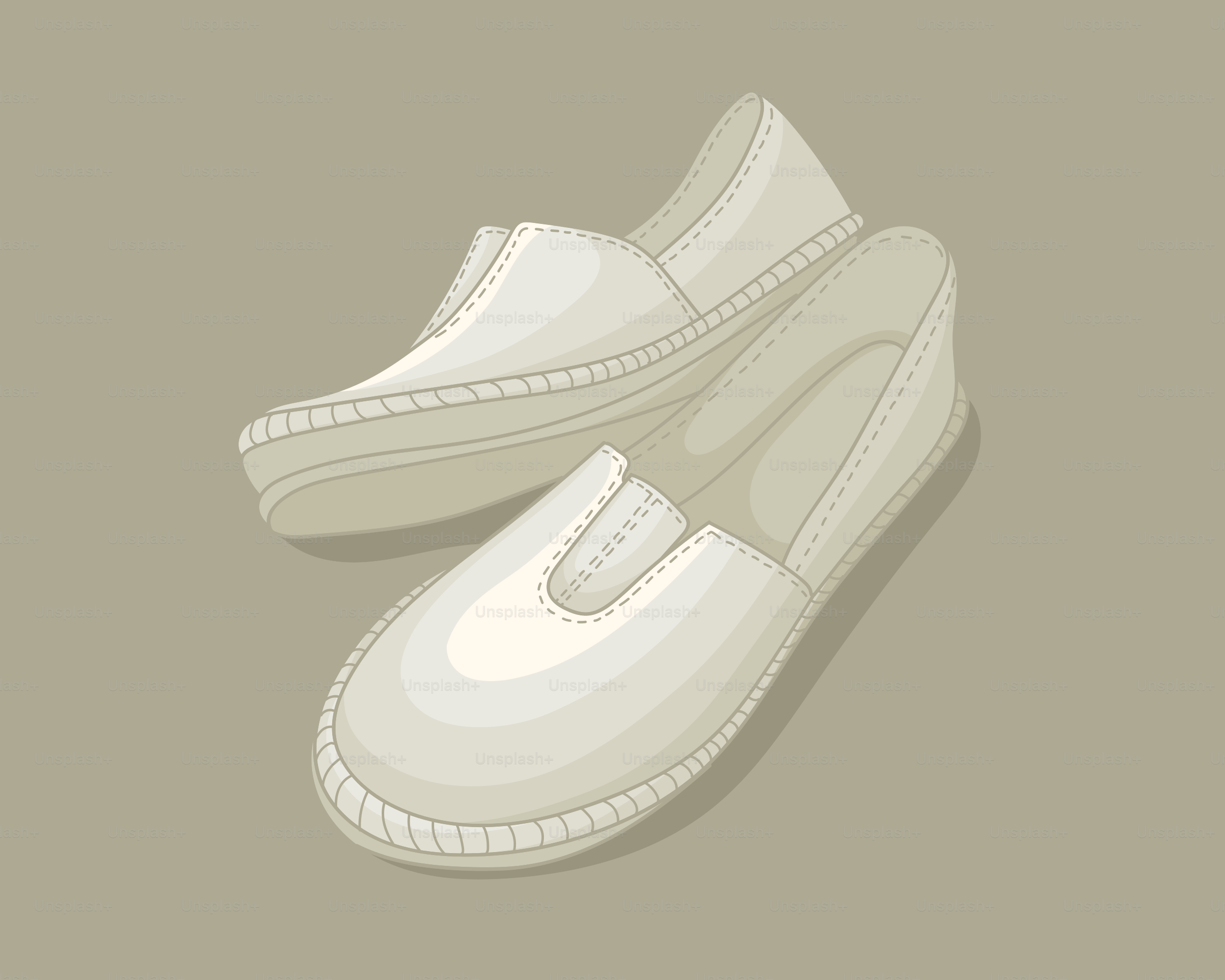 Pair of white espadrille slip-on shoes