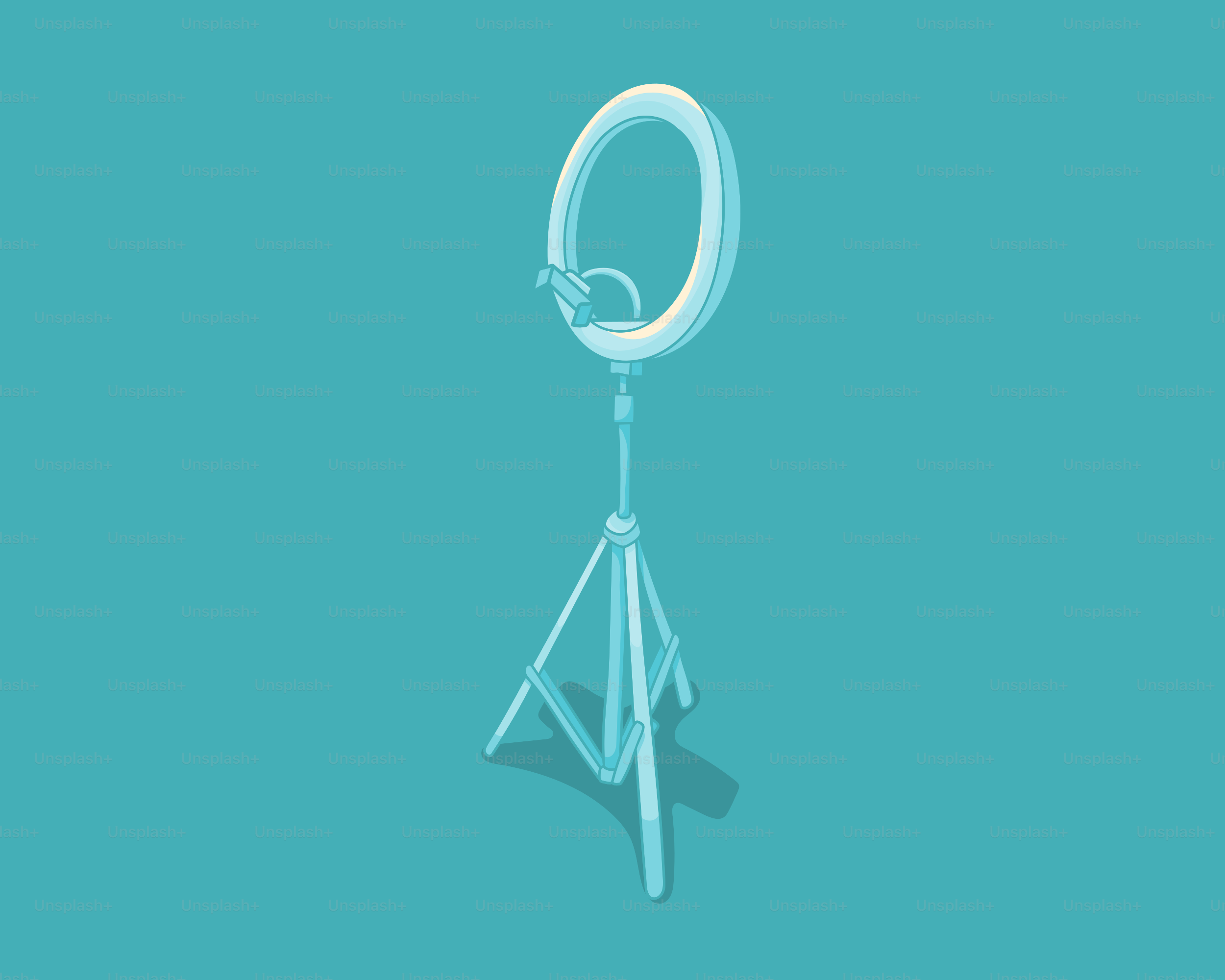 A ring light on a tripod stand.