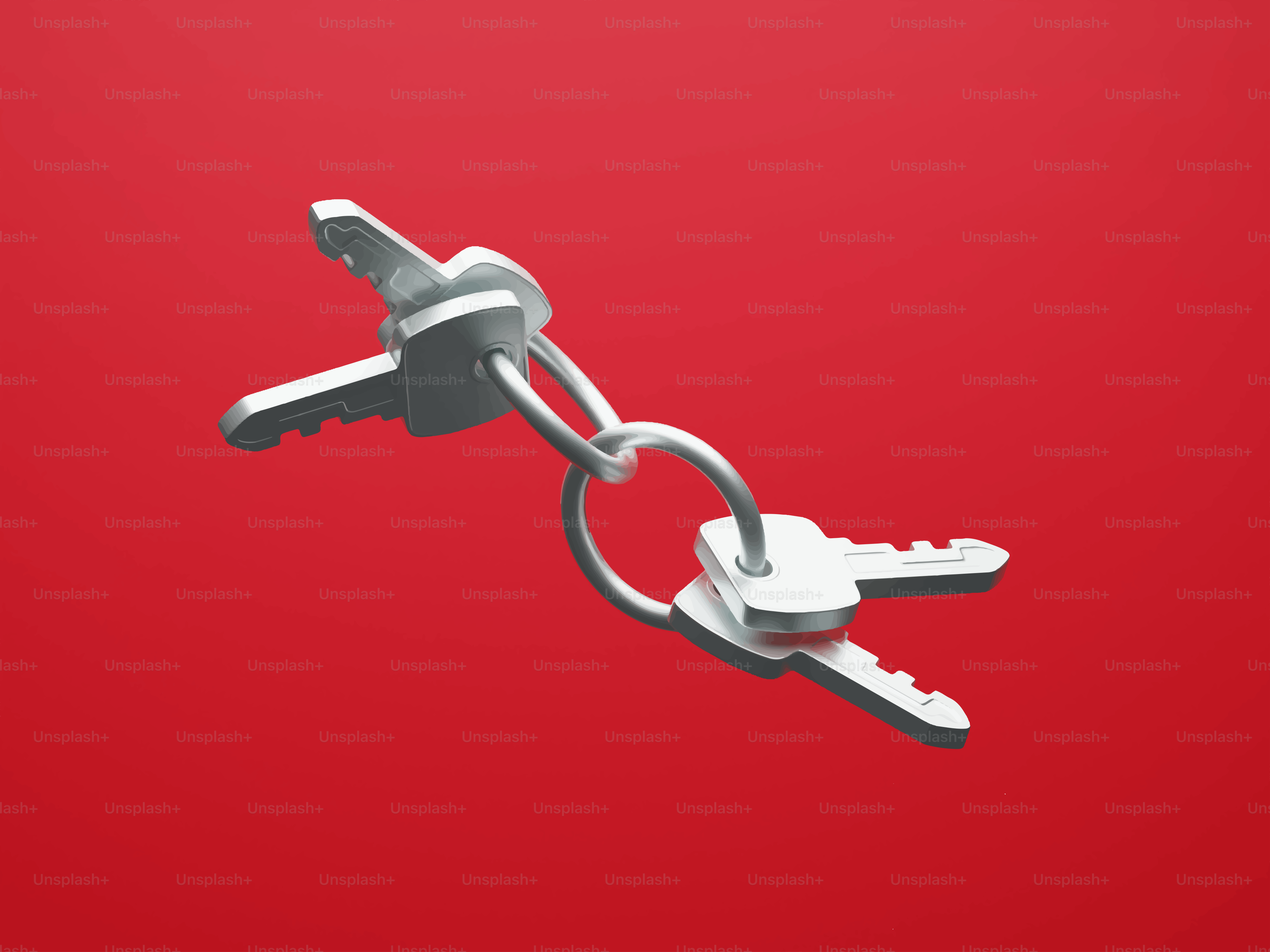 Two silver keys on a keyring