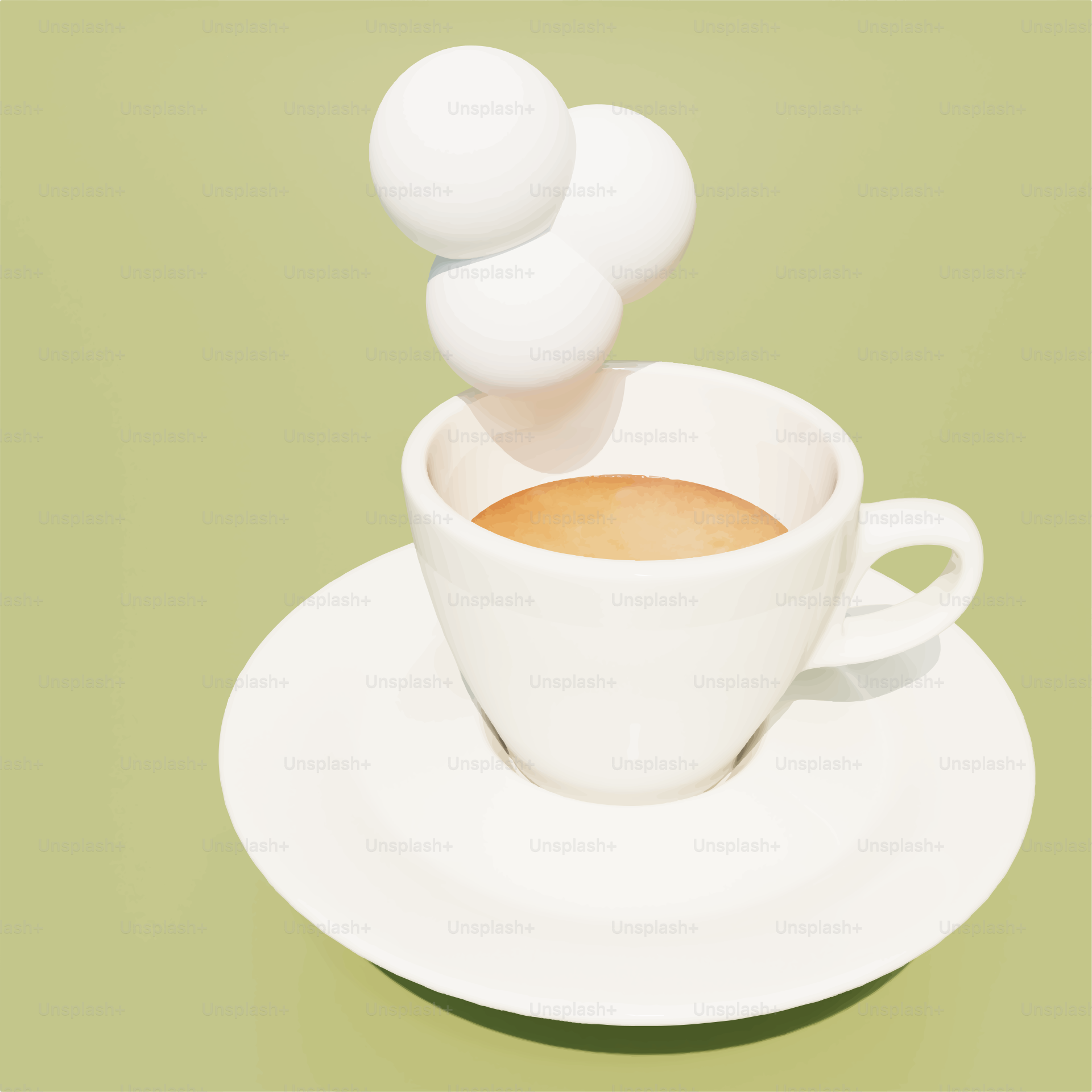 White cup of coffee with steam rising