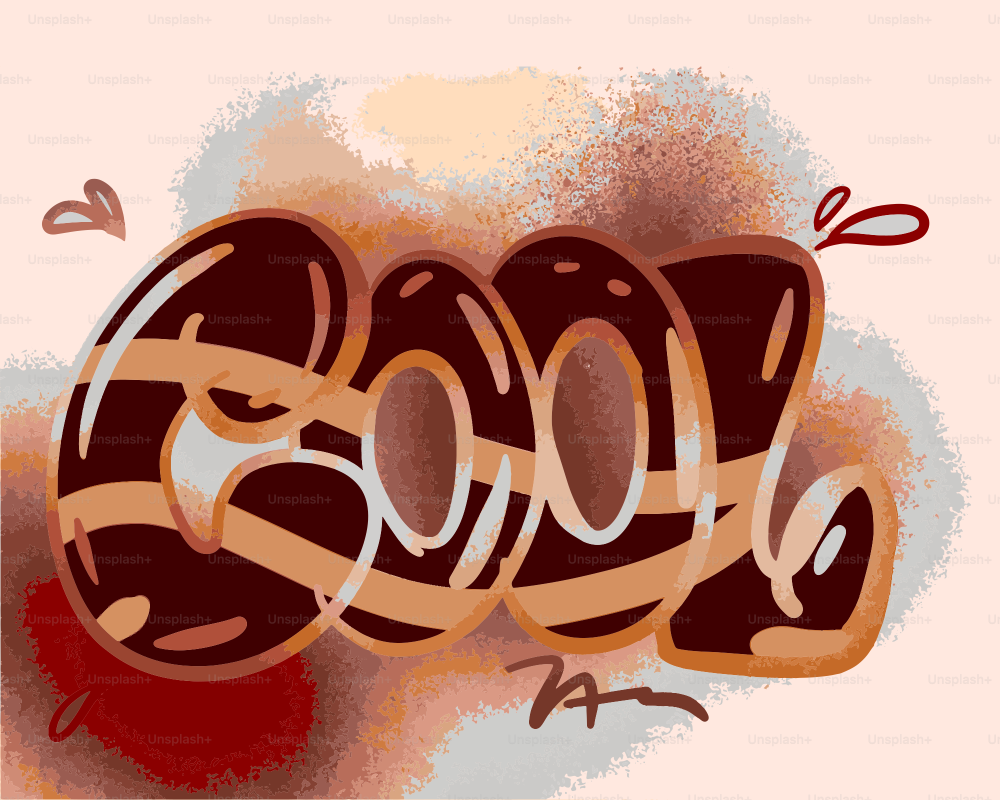 Kata gaya grafiti "keren" dengan hati
